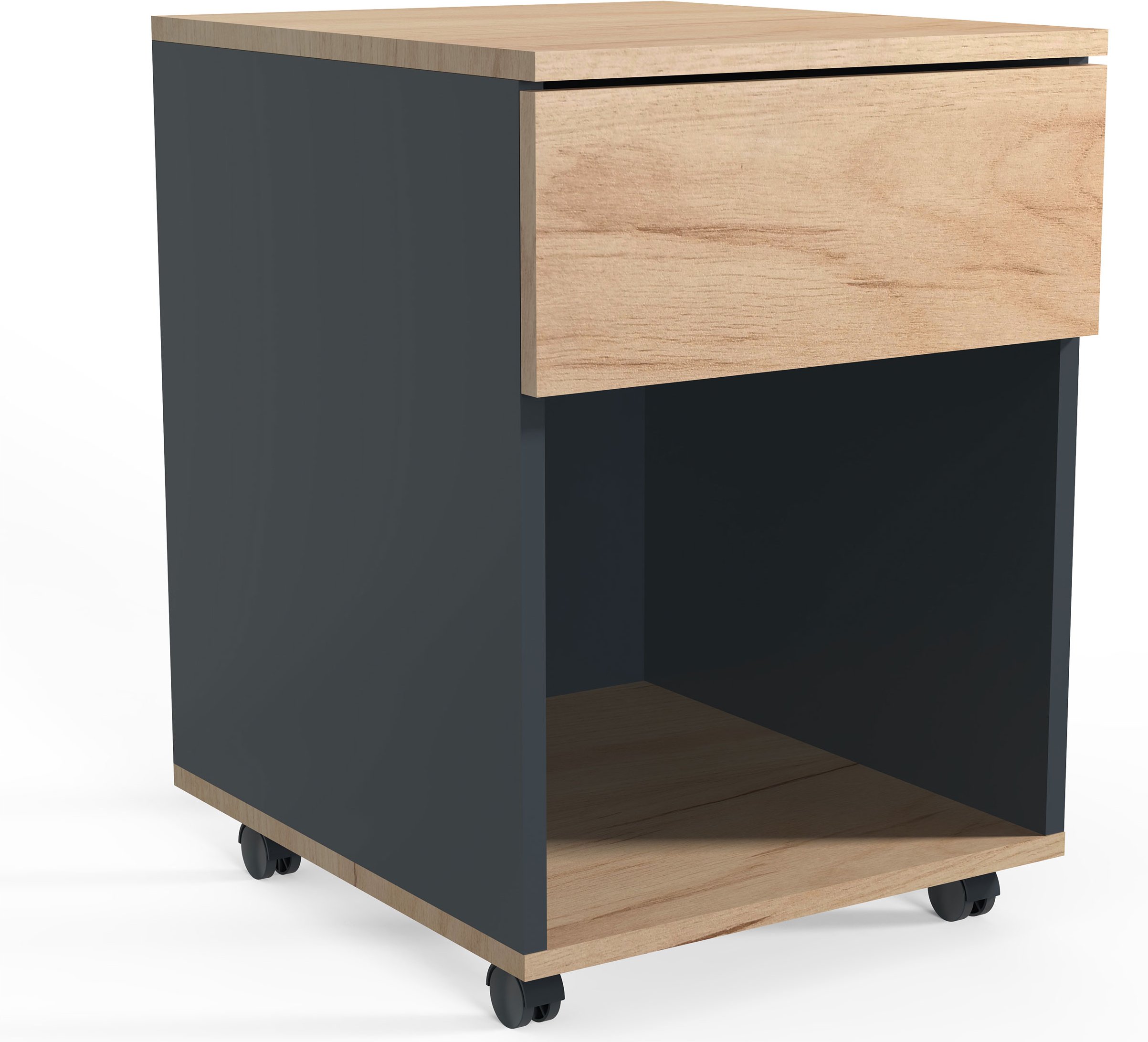 VCM Rollcontainer Dalosa 45 (Anthrazit/Honig-Eiche, 1-SB)