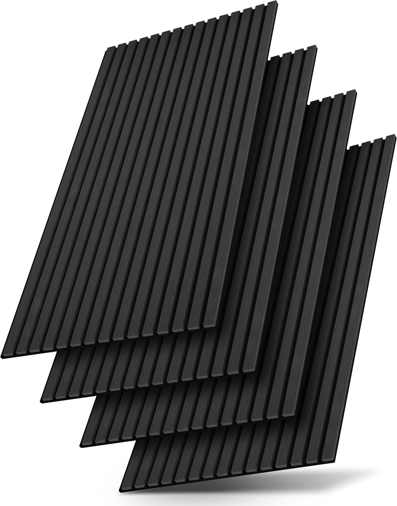 Juskys Wandpaneele Akustik 4er Set (120x60 cm, Eiche Dunkelgrau)