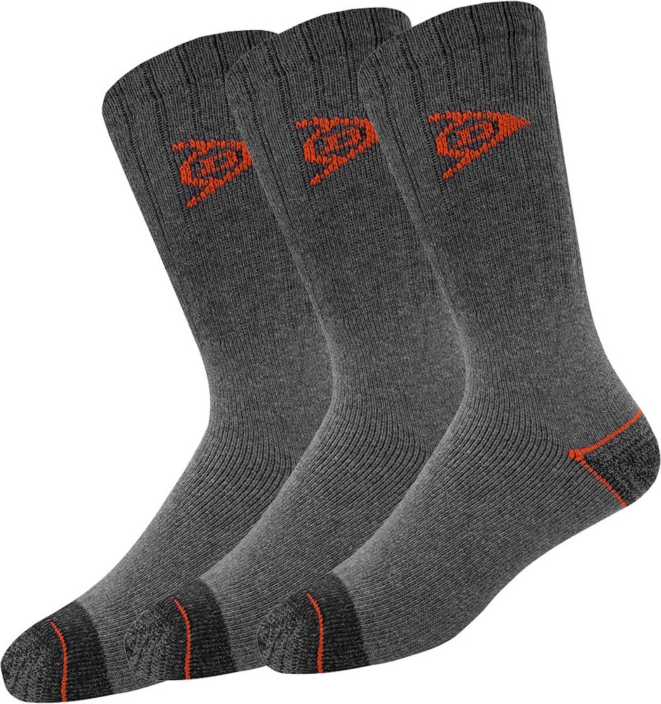 DUNLOP Herren Arbeitssocken 3er Set (Dunkelgrau, 39-42)