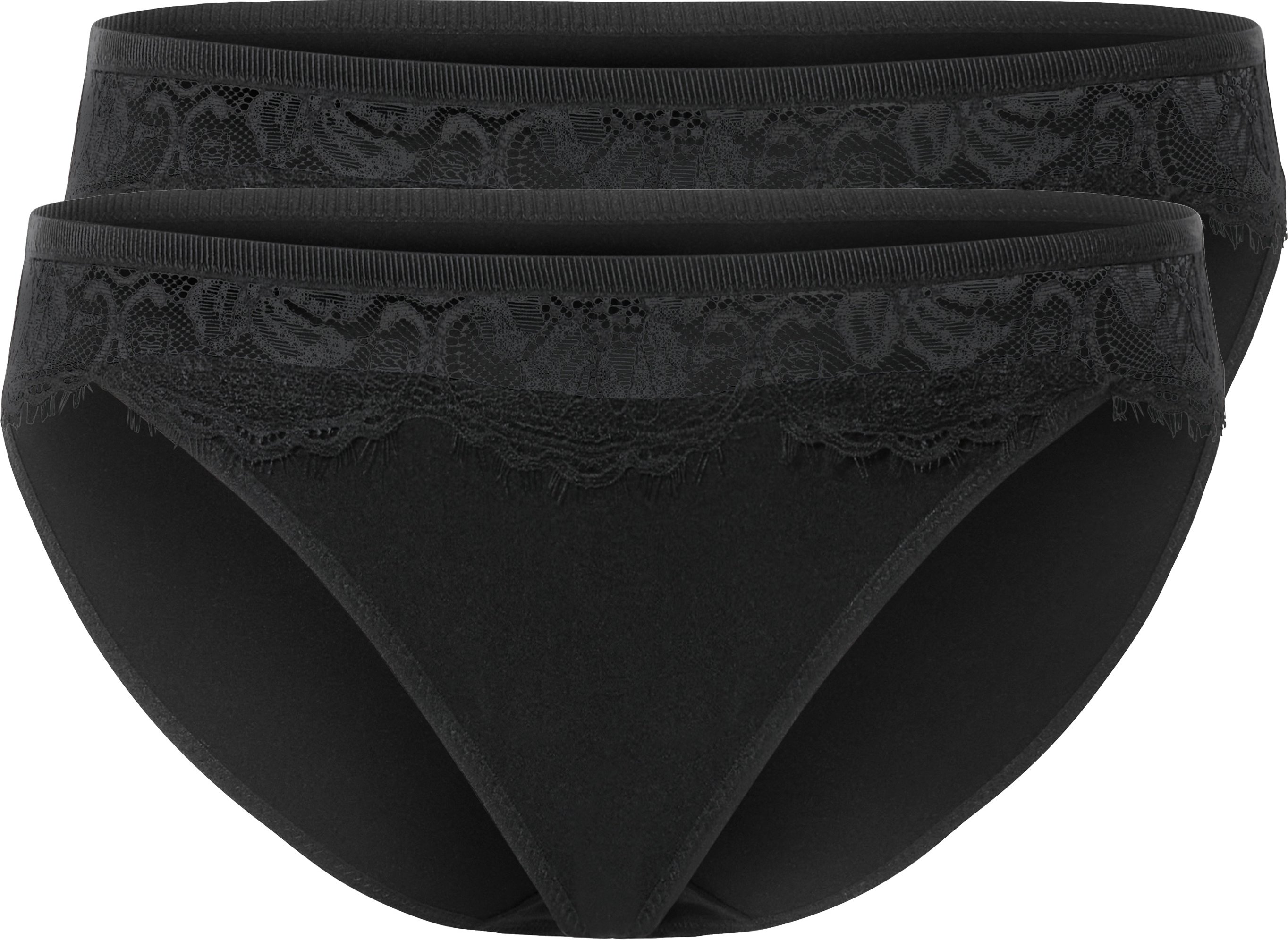 Thumbnail - esmara® Damen Slip mit Spitze, 2 Stück (Schwarz, XS(32/34))