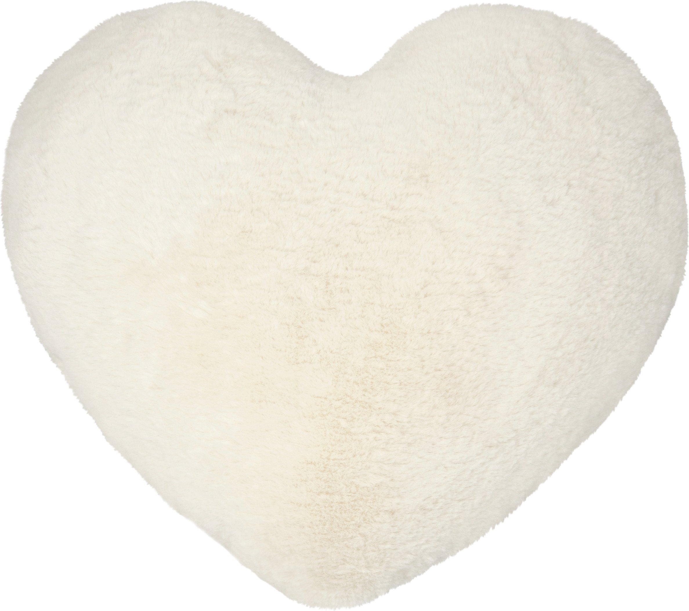 LIVARNO® Dekokissen mit Füllung Herzform Faux Fur 45x50cm (Weiß)