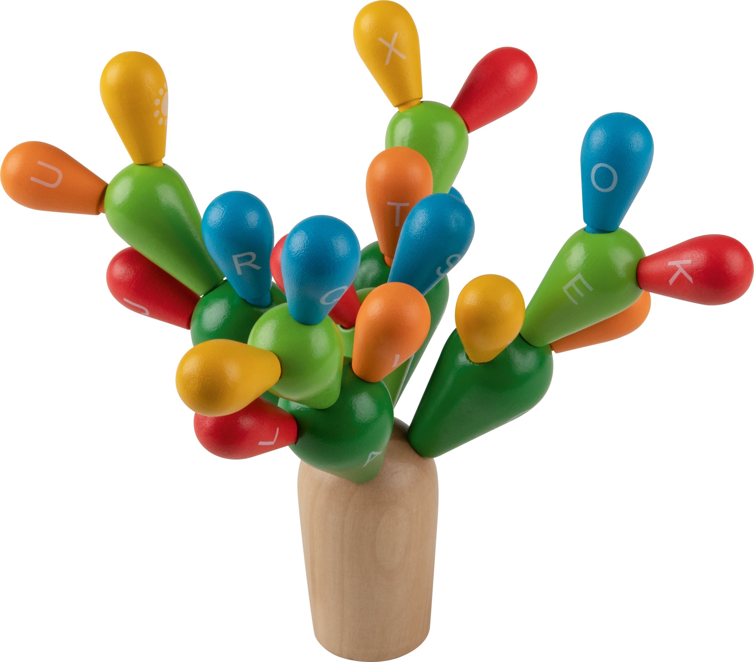 lupilu® Stäbchen-Spiel / Holz-Gedächtnisspiel / Buchstabenwürfel-Spiel / Karotten-Steckspiel / Kaktus-Steckspiel (Holzb...