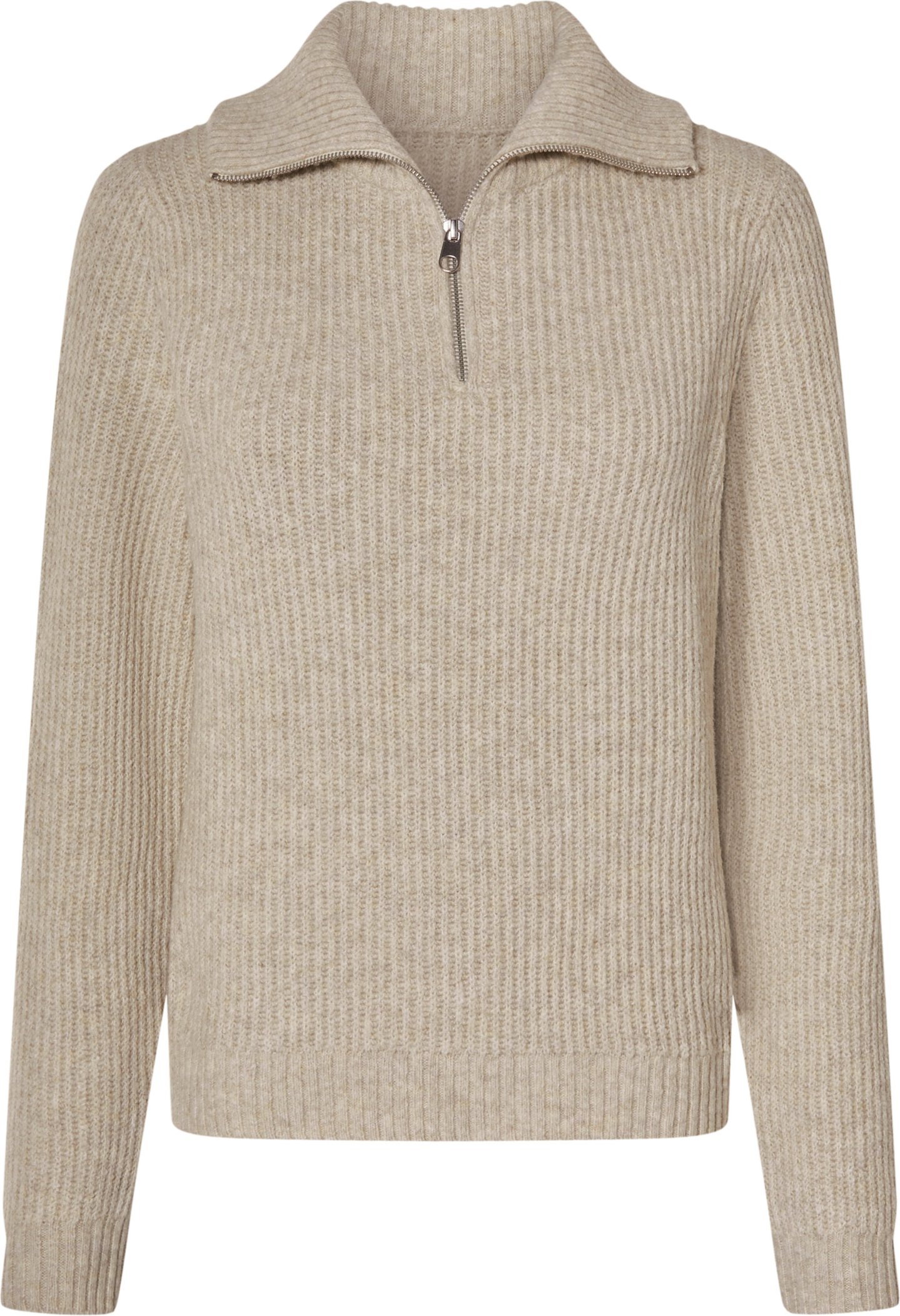 esmara® Damen Stricktroyer / Strickpullover, mit Wollanteil (Beige, L(44/46))