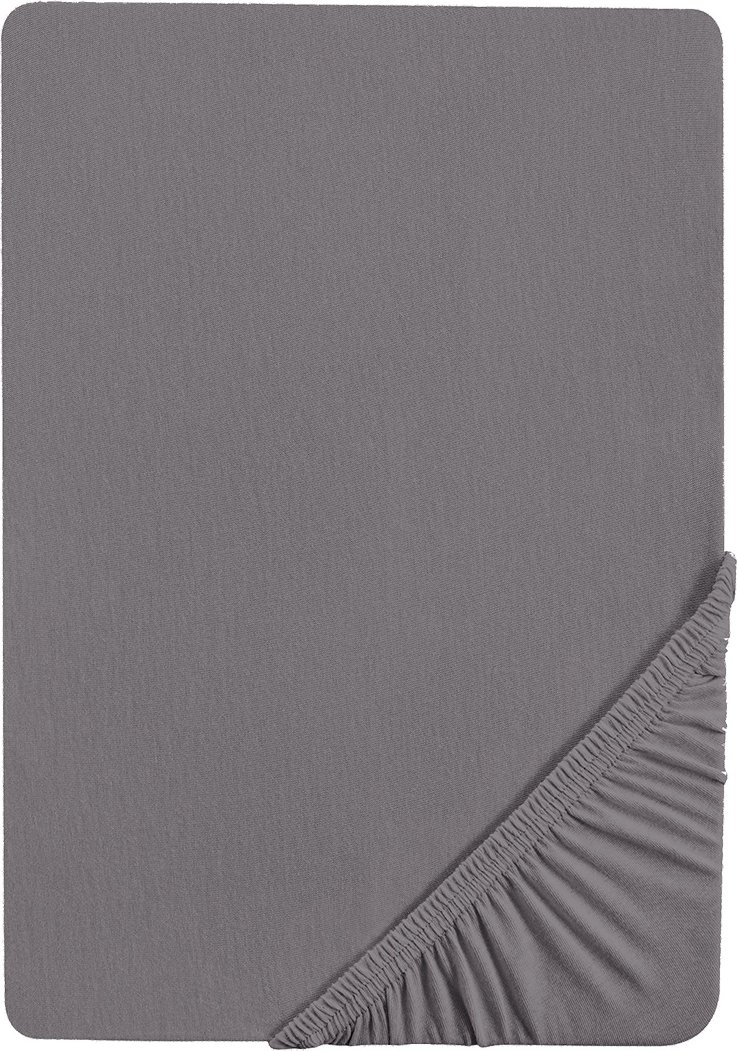 Biberna Feinjersey Spannbettlaken (silber/grau, 180 - 200 x 200 cm)