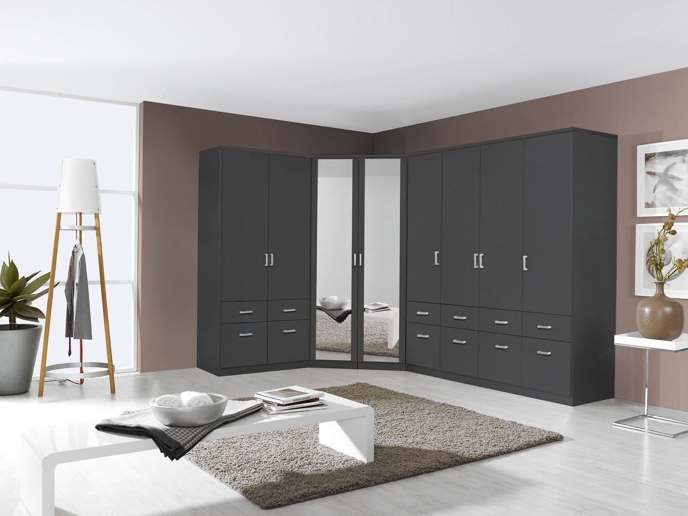 rauch BLUE Eckschranklösung Bremen (8-türig, graumetallic)