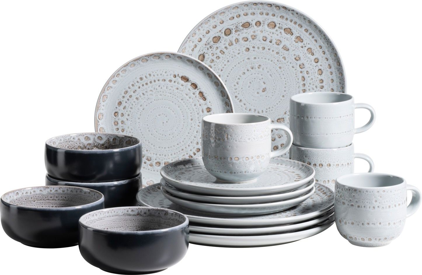 MÄSER Serie Spicy Market, 16-teiliges Kombiservice aus Keramik (Blau)