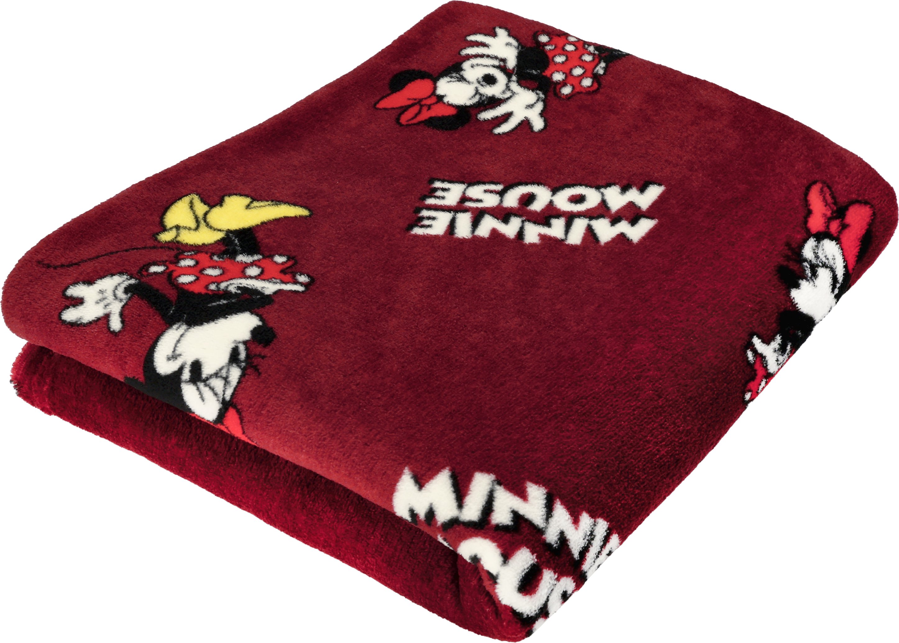 Geschenkset Kuscheldecke 130 x 150 cm mit Formkissen 35 x 35 cm (Minnie Mouse)