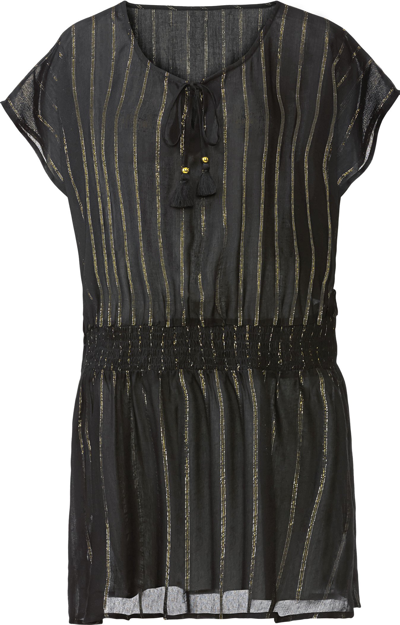 esmara® Damen Strandtunika (schwarz/silber/gold, S(36/38))