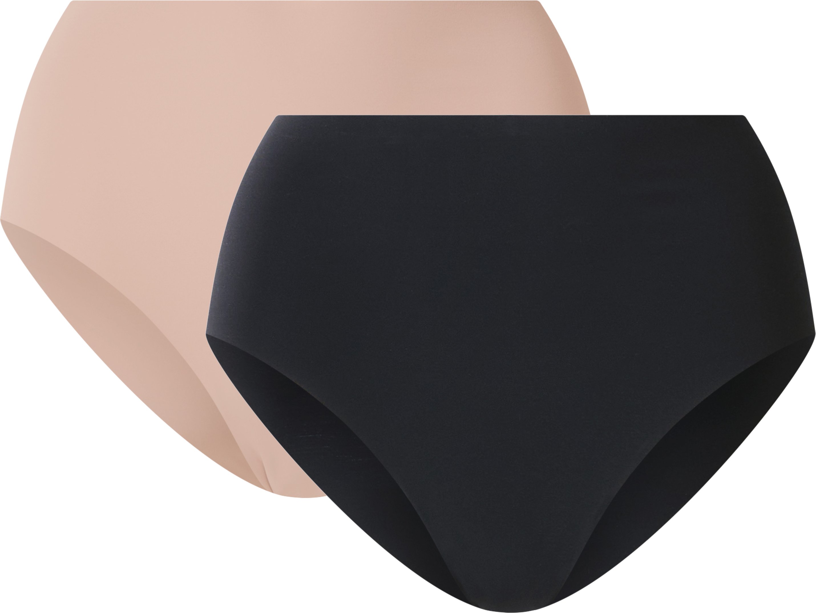 esmara® Damen Bauchwegslip, 2 Stück (schwarz/beige, XS(32/34))