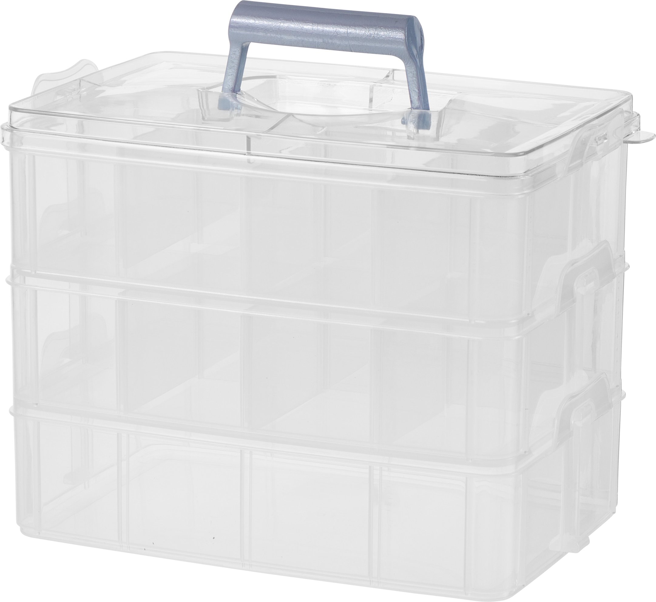 crelando® Aufbewahrungsbox / Nähzubehör-Box (Sortierbox mit Tragegriff)