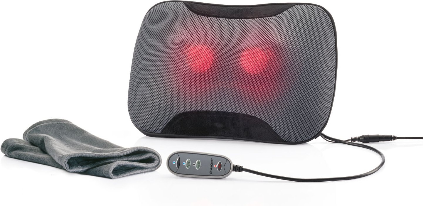 SILVERCREST® PERSONAL CARE Shiatsu Nacken- und Rückenmassagekissen SSNR 12 B3 (Rückenmassagekissen)