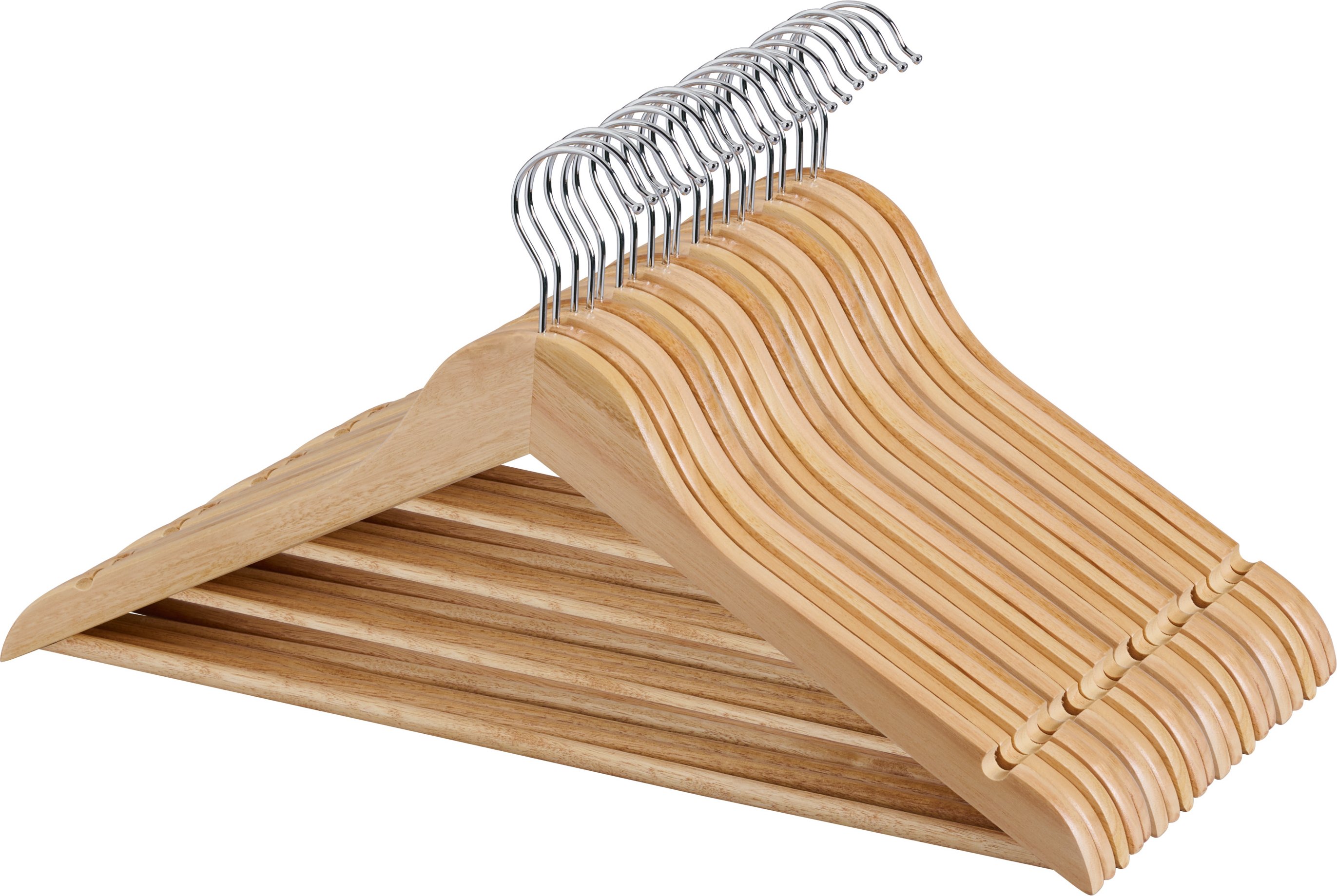 W5 Kleiderbügel Holz, 20 Stück (Natur)