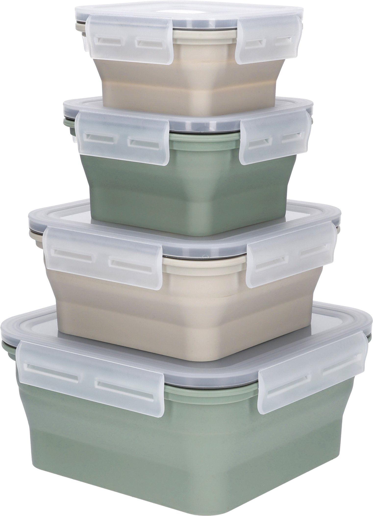 SILVERCREST® Faltbare Frischhaltedosen / Lunchbox (Quadrat 4tlg.)