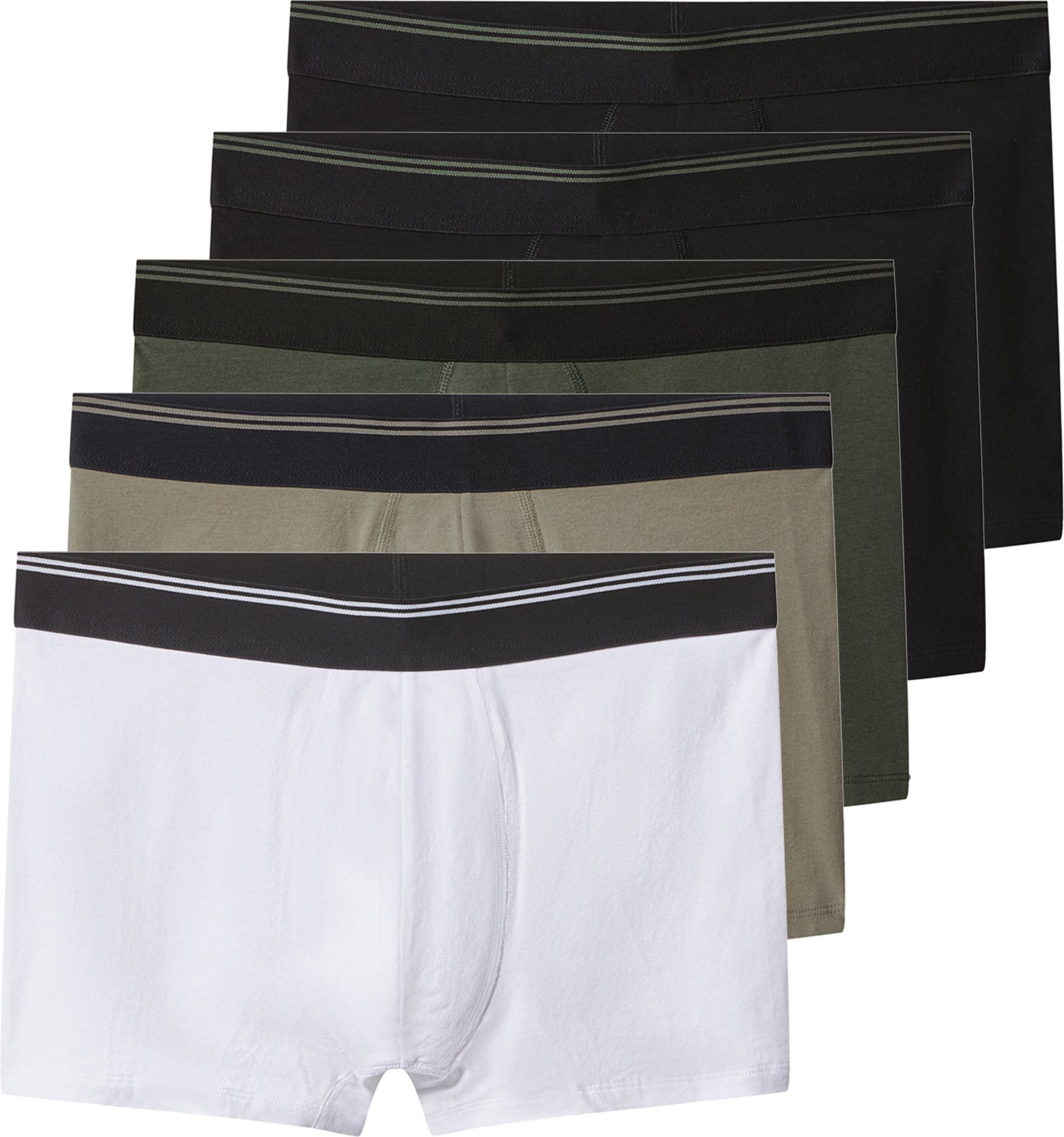 Thumbnail - esmara Men Herren Boxer, 5 Stück (schwarz/grün/khaki/weiß, 6/L)