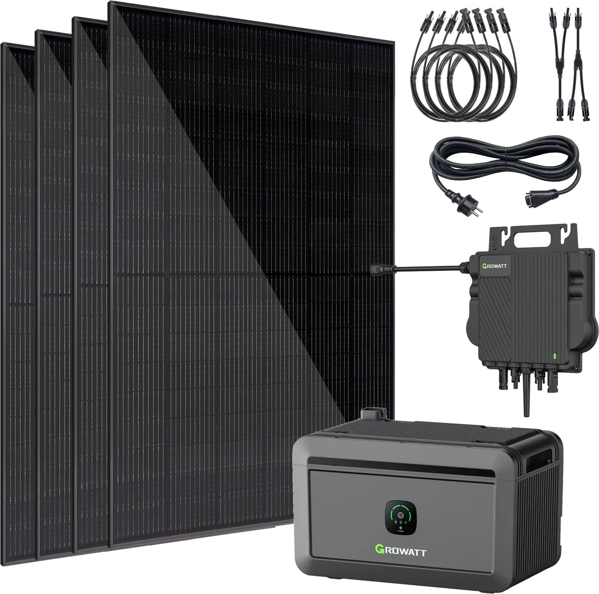 VALE Balkonkraftwerk GROWATT, 1.720 W / 800 W - 2.048 Wh Balkonkraftwerk