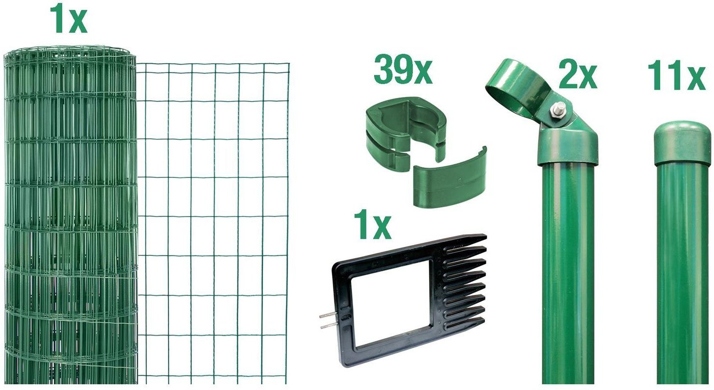 Thumbnail - ALBERTS Zaun-Set Fix-Clip Pro®, zum Einbetonieren (Grün, 1200 mm)