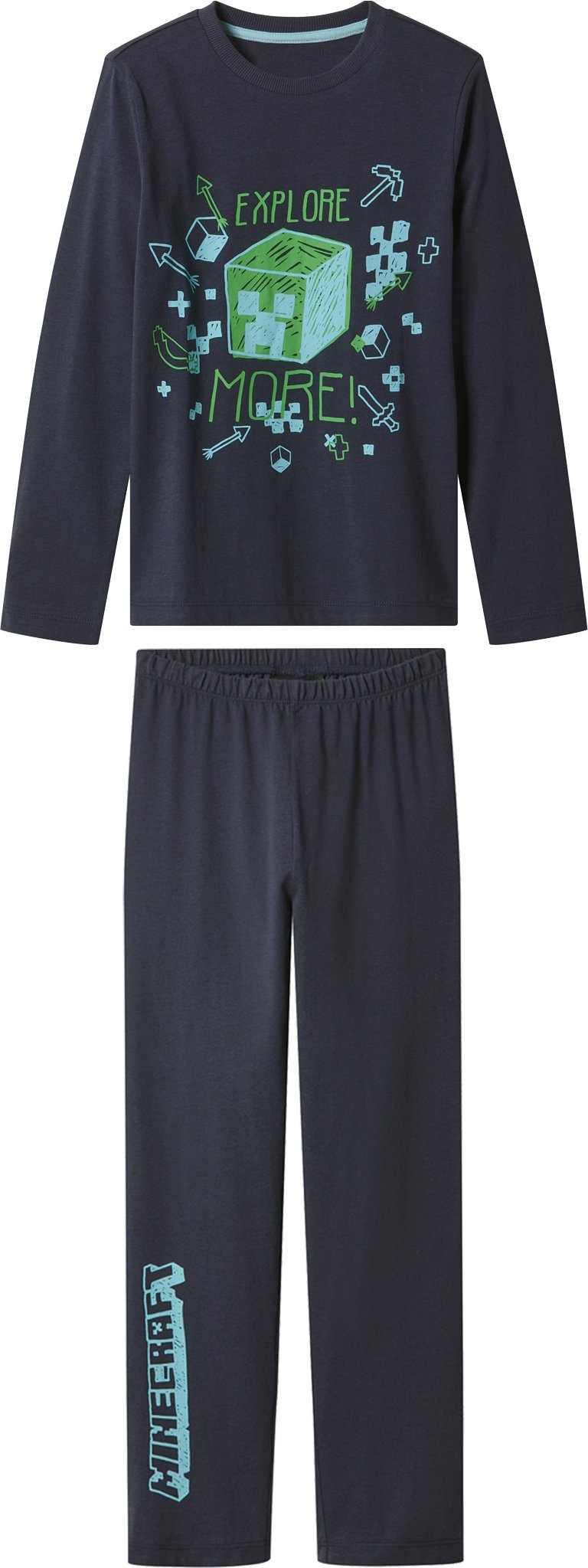 Kinder Jungen Pyjama lang/lang (Navy, 134/140)