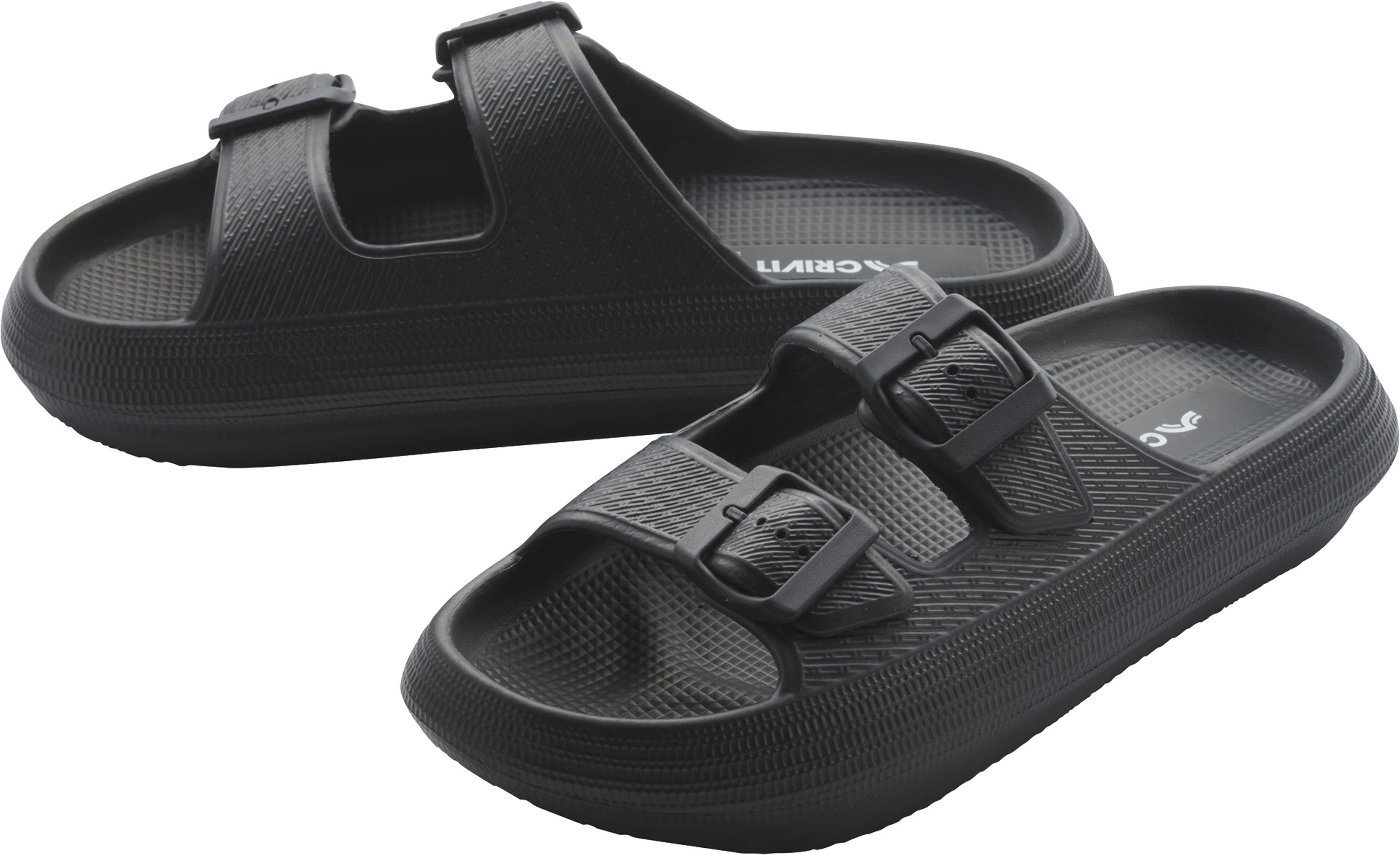 CRIVIT Damen Badepantolette (Schwarz, 36/37)