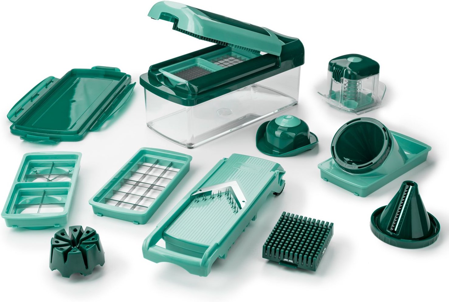 Genius Nicer Dicer »Fusion Smart«, 16-teilig, 1,25 l Auffangbehälter, Klingen aus Edelstahl