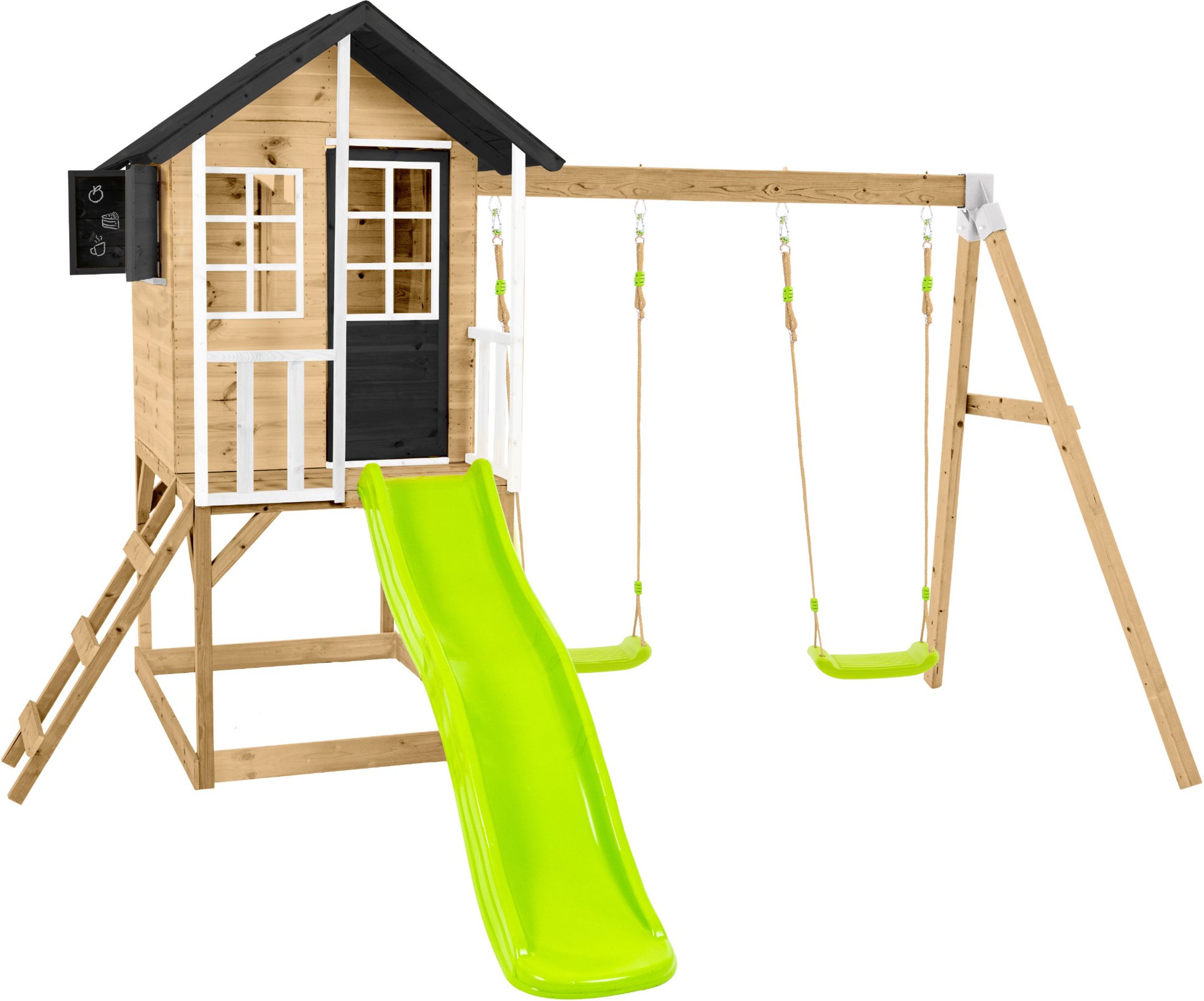 Zwerkules Spielhaus »Holli 3«, inkl. Rutsche & Doppelschaukel