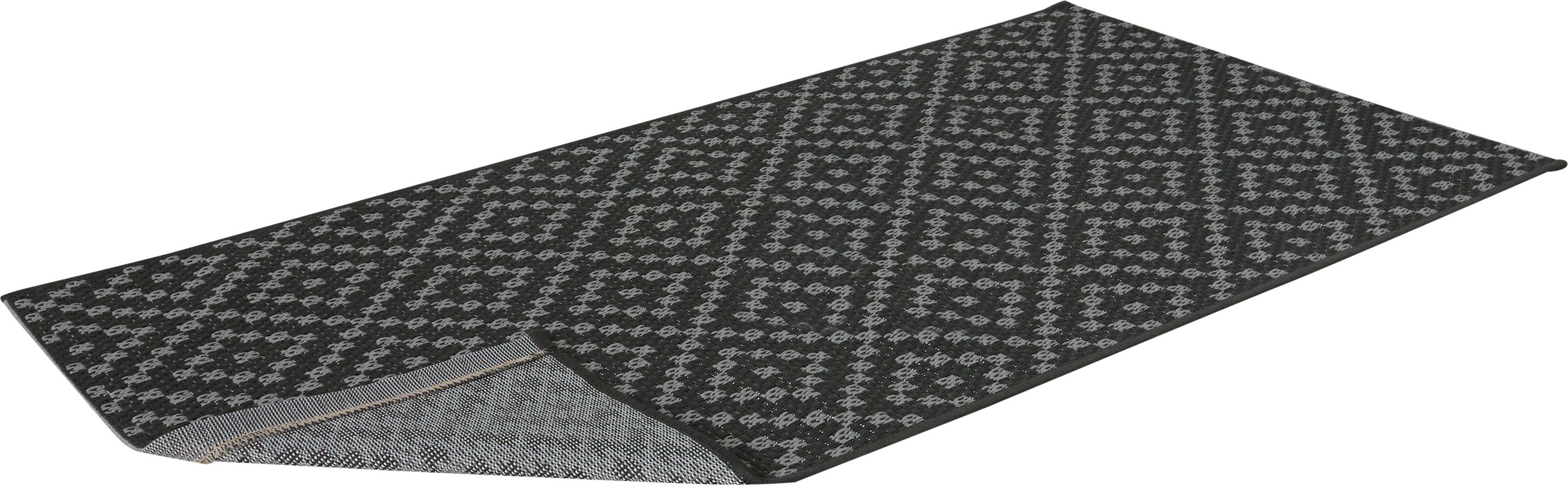 LIVARNO® Teppich flachgewebt In/ Outdoor, 80 x 150 cm (Schwarz)