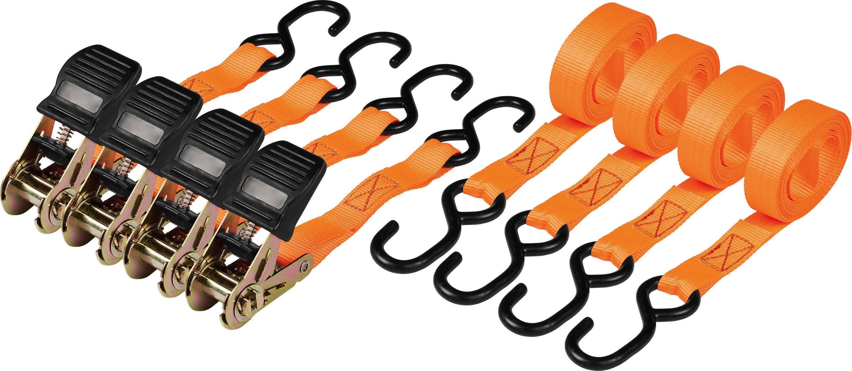 ULTIMATE SPEED® Schwerlast-Ratschenspanngurte-Set, 2-teilig / Ratschenspanngurte-Set, 4-teilig (4 Haltegurte mit Ratsche...