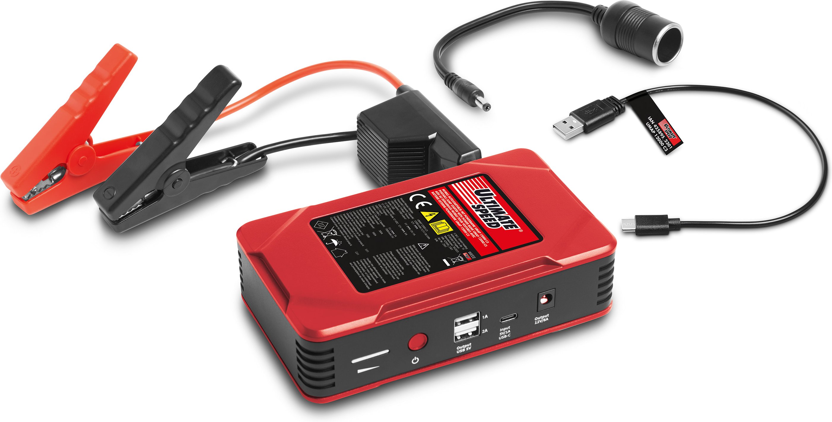 ULTIMATE SPEED® Mobile Autostarthilfe »UMAP 12000 C3«, mit Powerbank