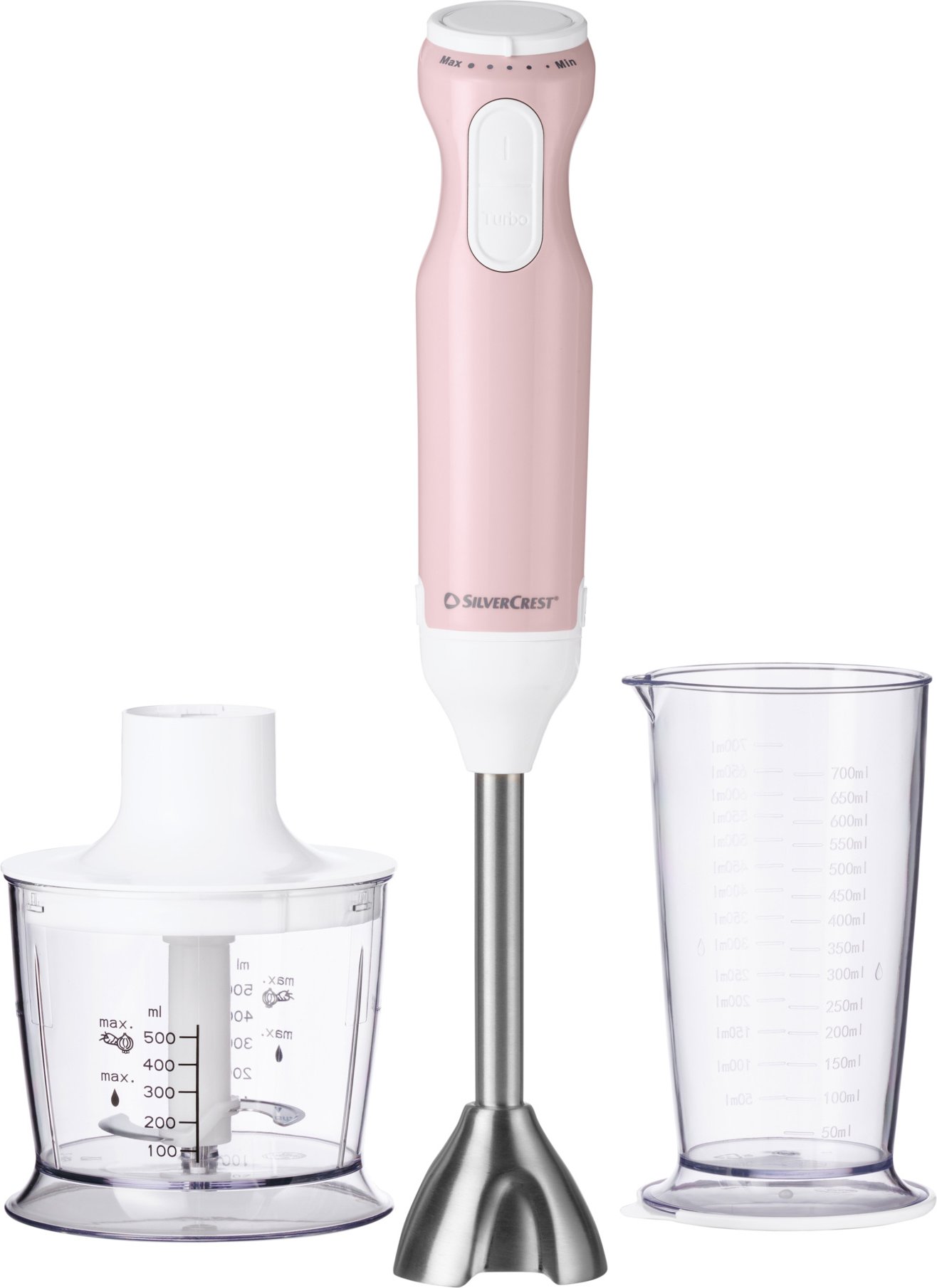 SILVERCREST® Stabmixer Set Kunststoff 4-tlg. SSMS 600 G1 / SOSMS 600 G1. (Rosa)