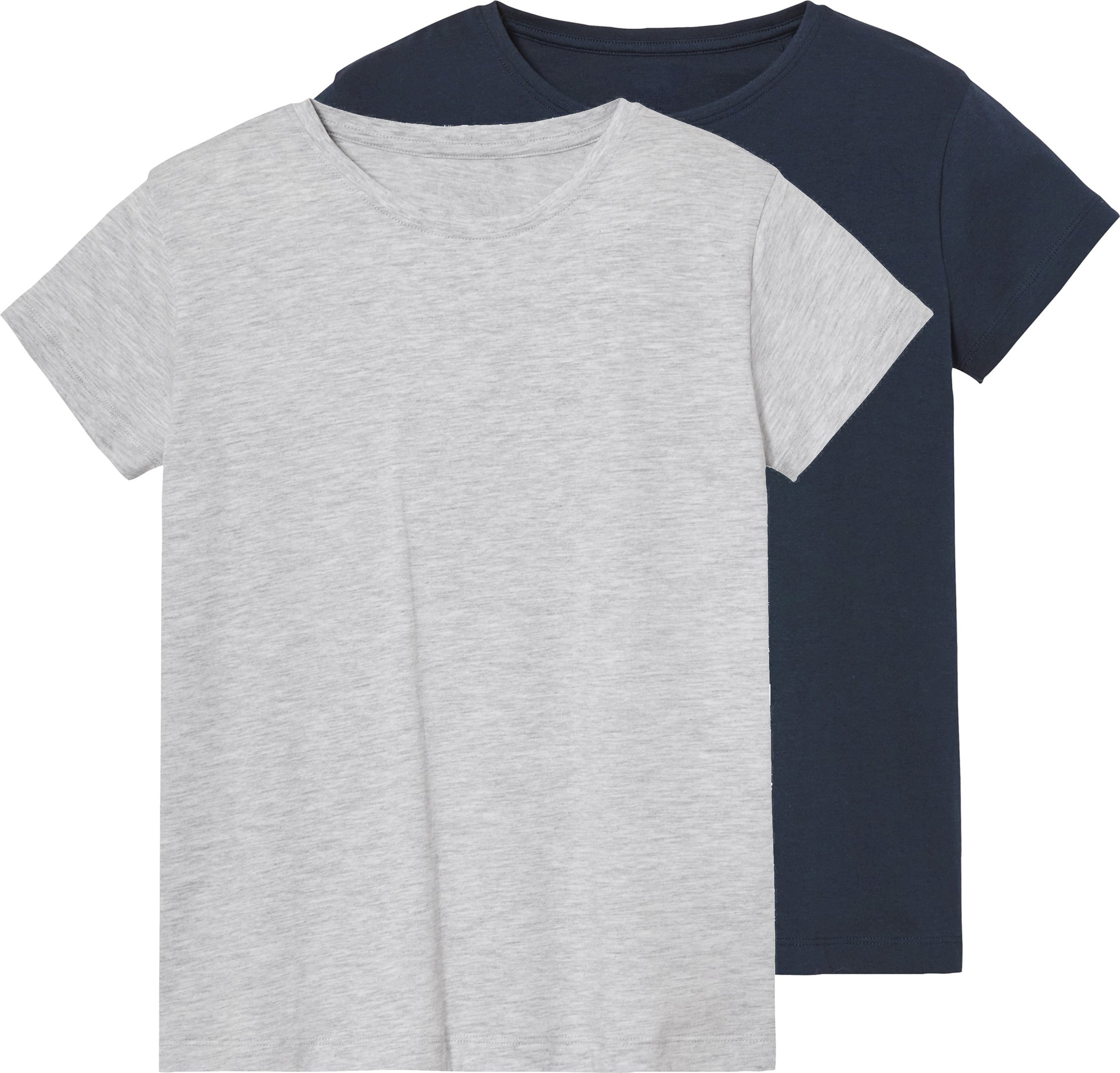 pepperts!® Kinder Mädchen T-Shirt, 2 Stück (grau/navy, 134/140)