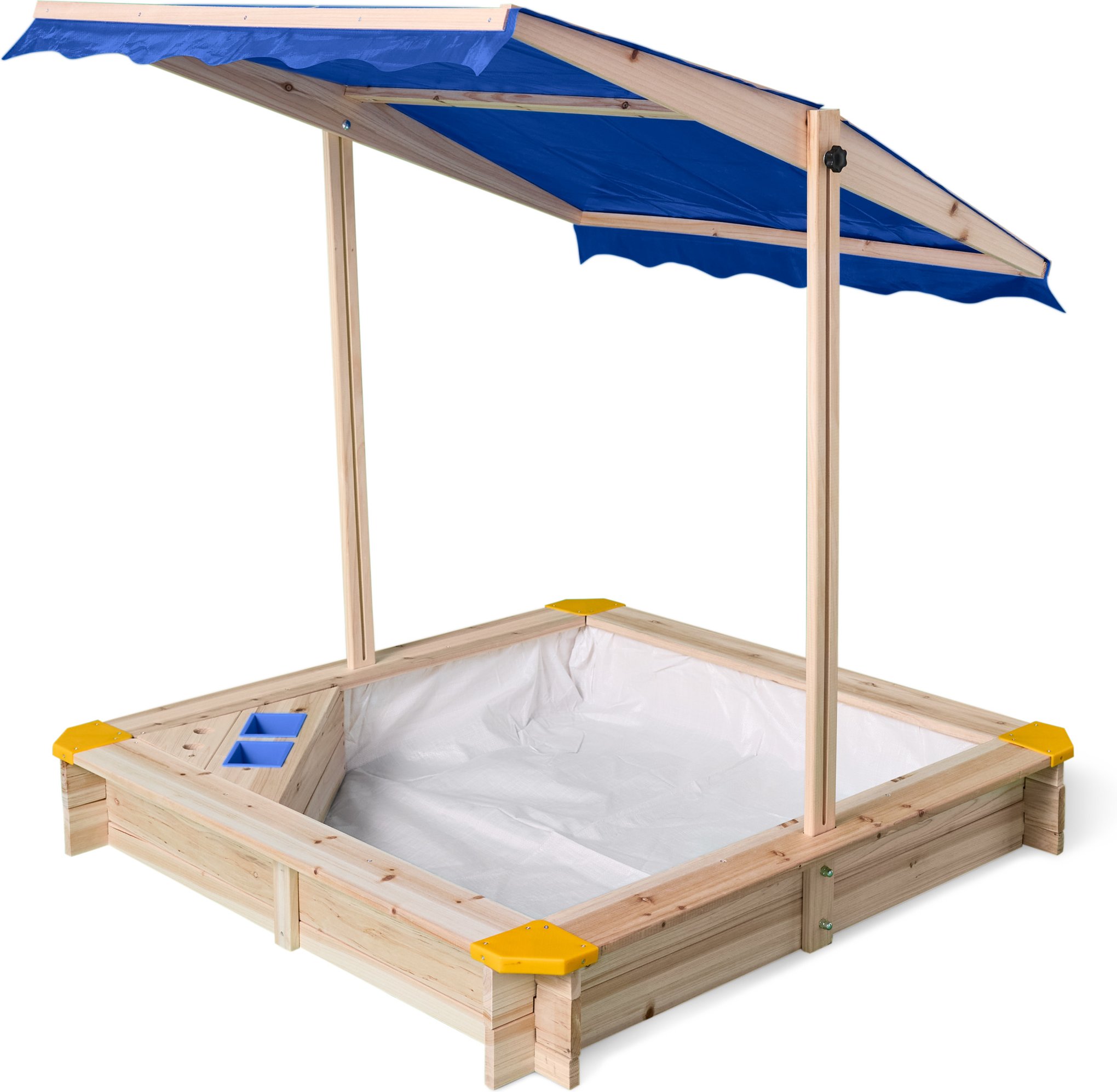 lupilu® Holzsandkasten, mit Dach und Eisdiele