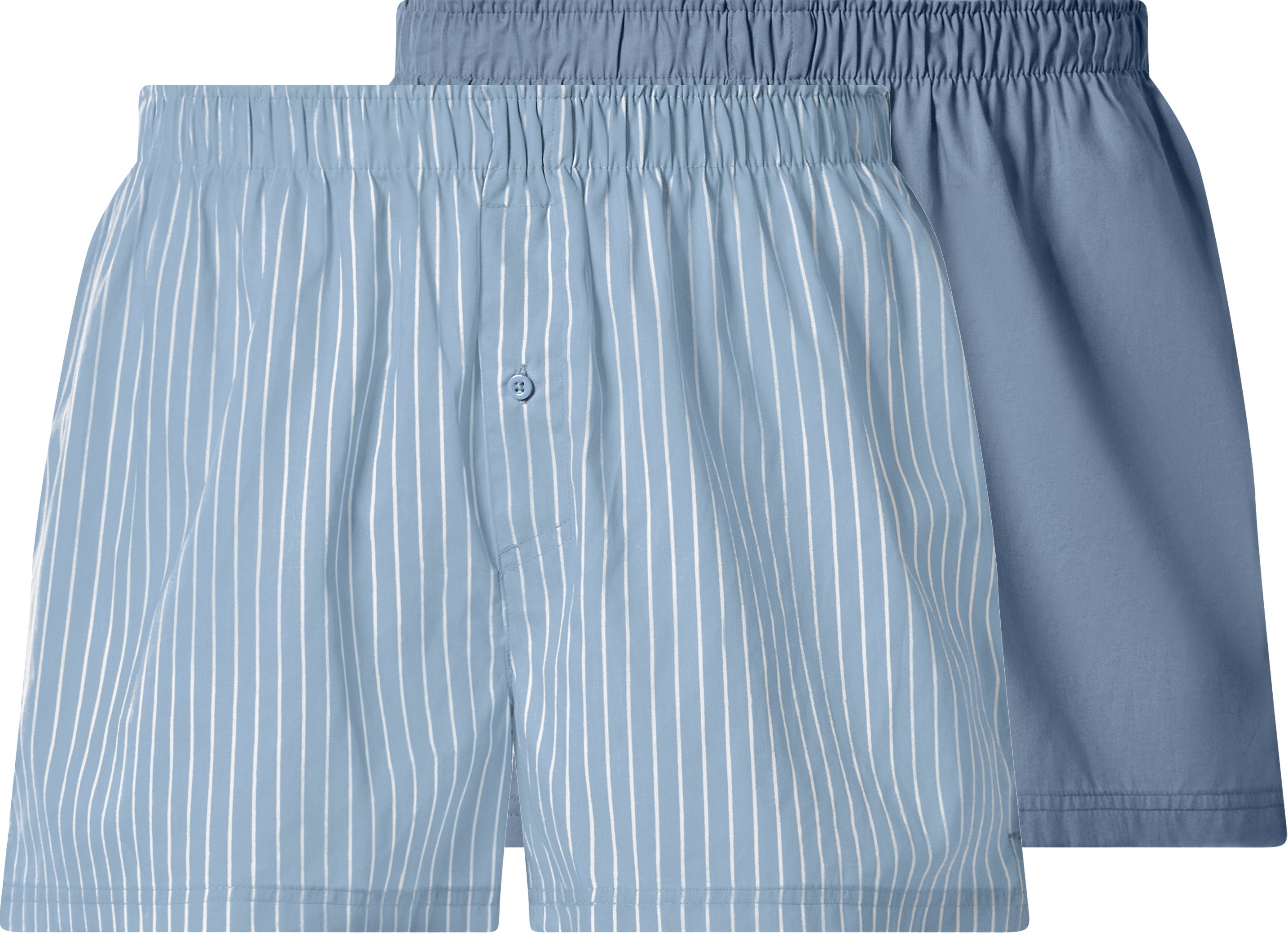 esmara Men Herren Webboxer, 2 Stück (Streifen/blau, 8/XXL)