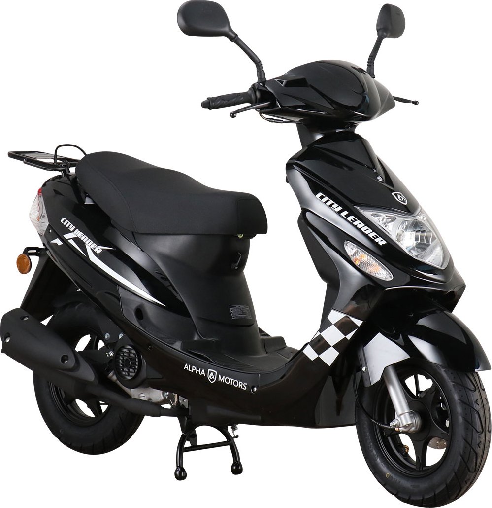 Alpha Motors Mofaroller CityLeader 50 ccm (25 km/h EURO 5, Schwarz)