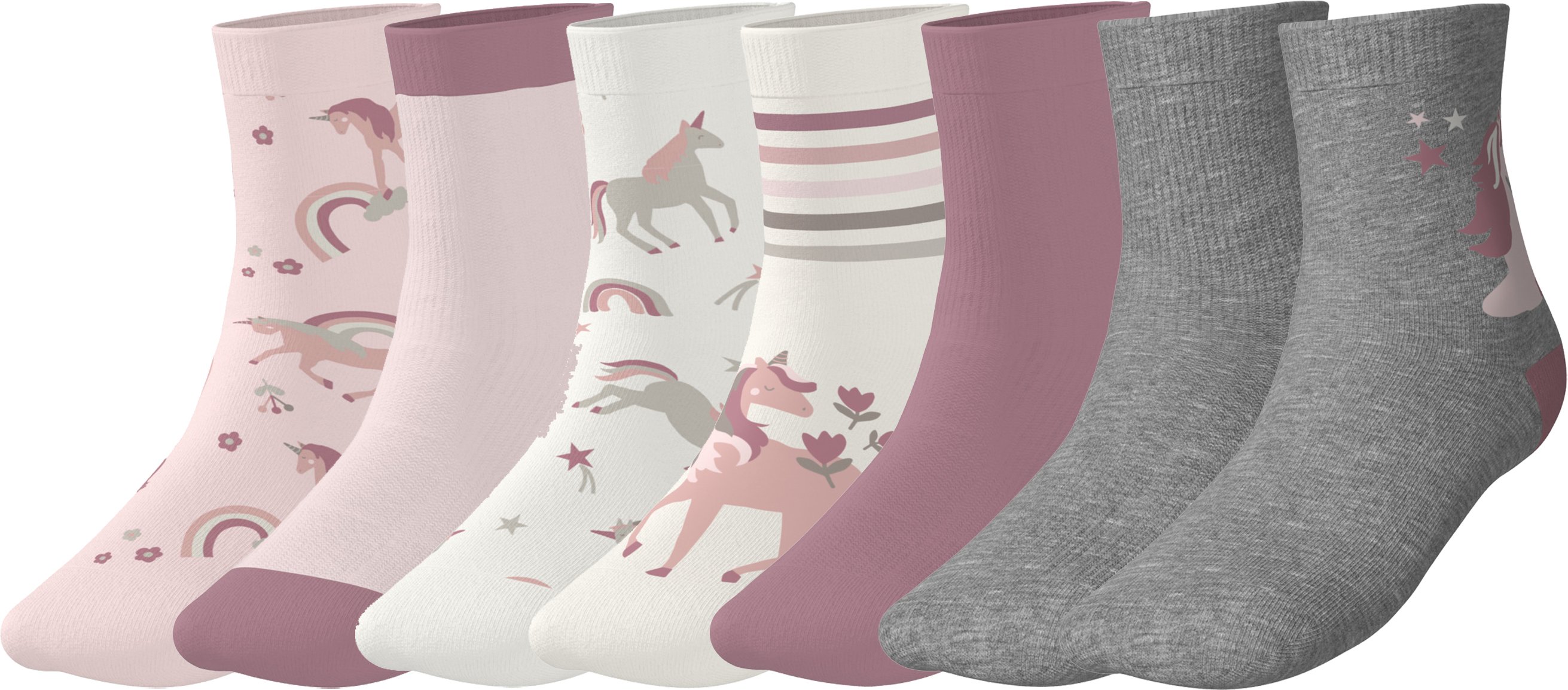 lupilu® 7 Paar Kleinkinder Mädchen Jungen Socken (rosa/grau, 19-22)