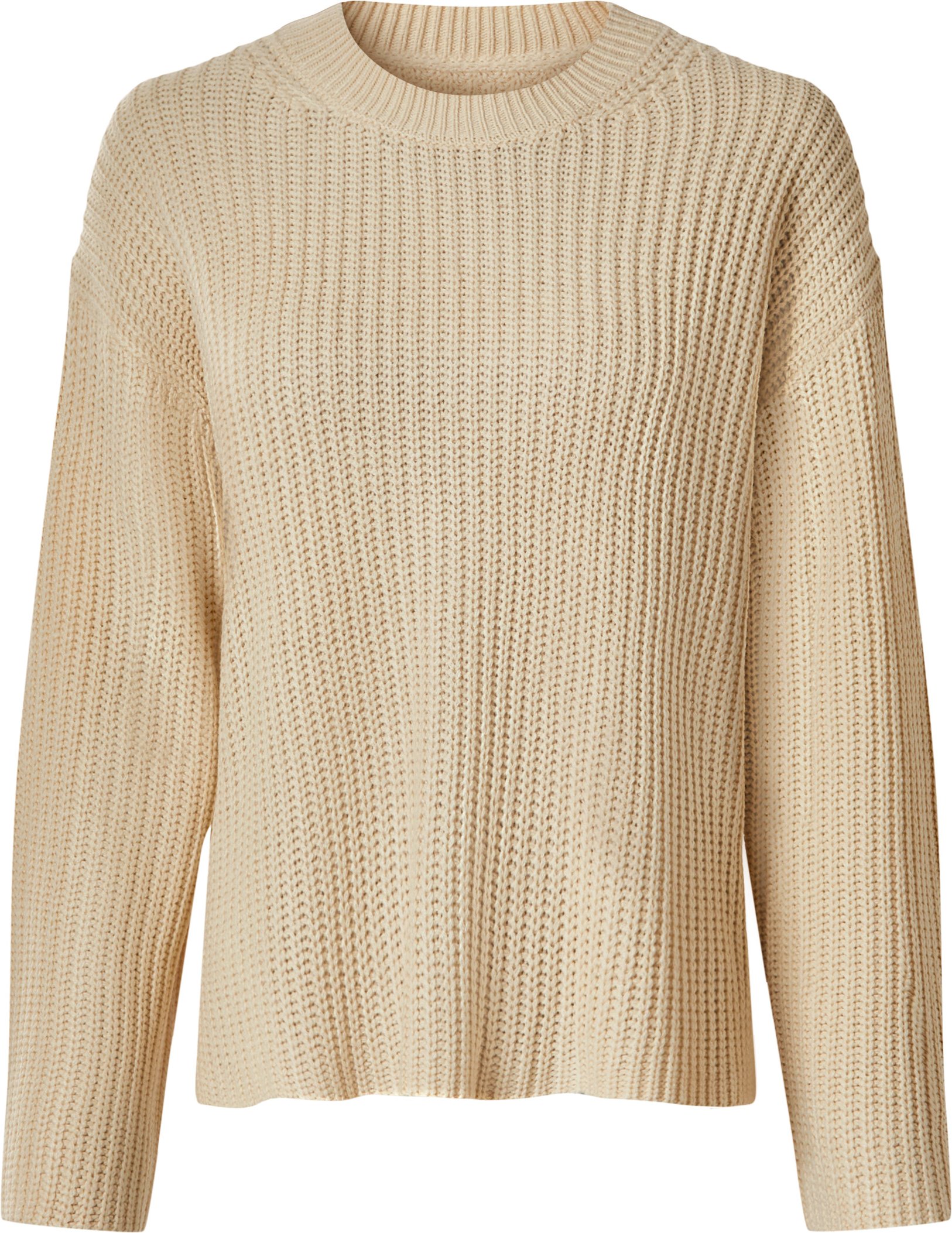 esmara® Damen Pullover Strukturstrick (Beige, L(44/46))