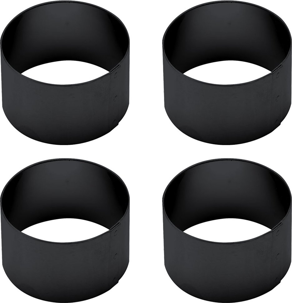 ECHTWERK Untersetzer- / Serviettenring-Set (Serviettenringe "Rund"" aus Ede, Schwarz, 4tlg)"