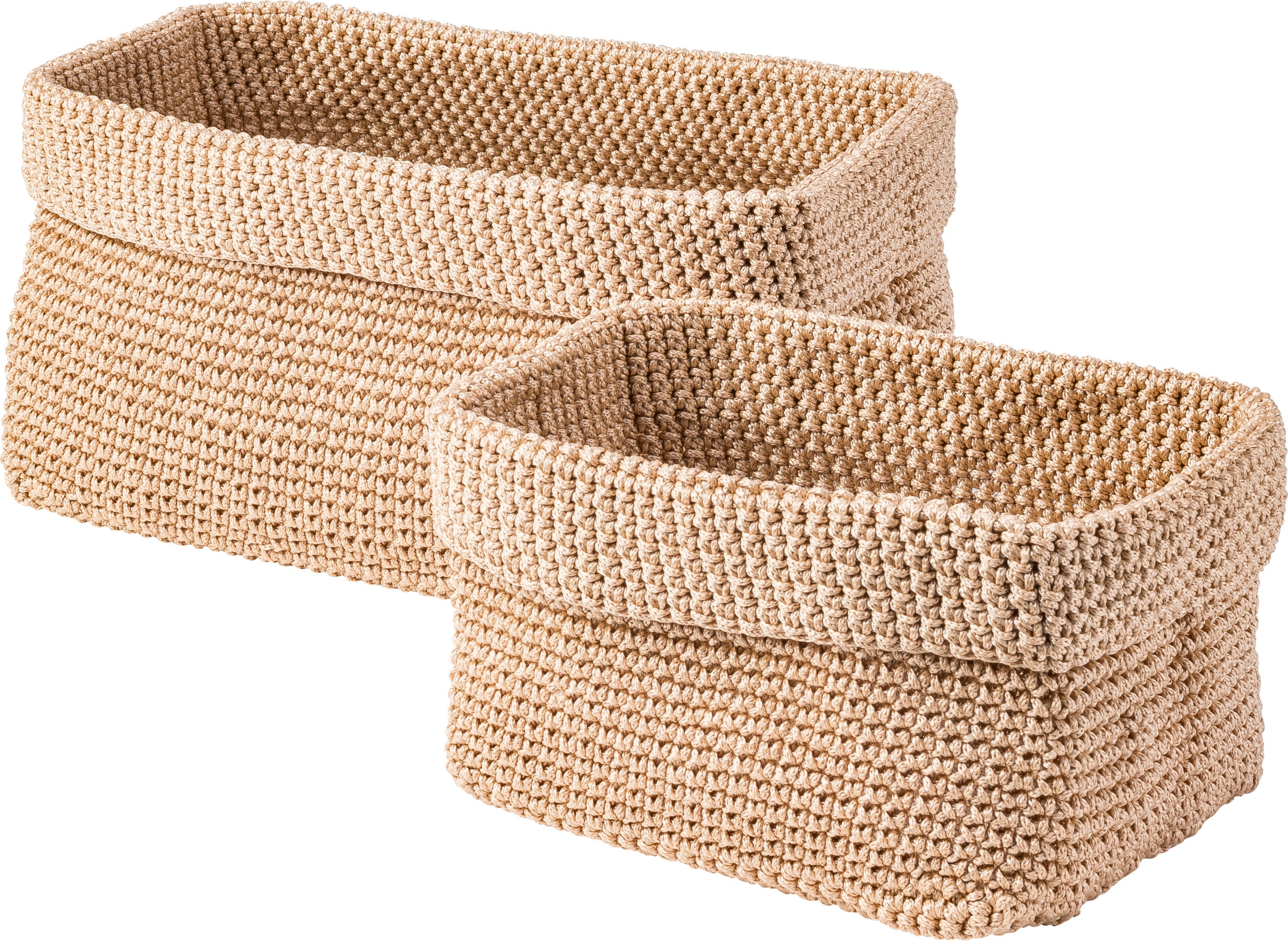 W5 Aufbewahrungskorb-Set / Hänge-Organizer (Aufbewahrungskorb 2er beige)