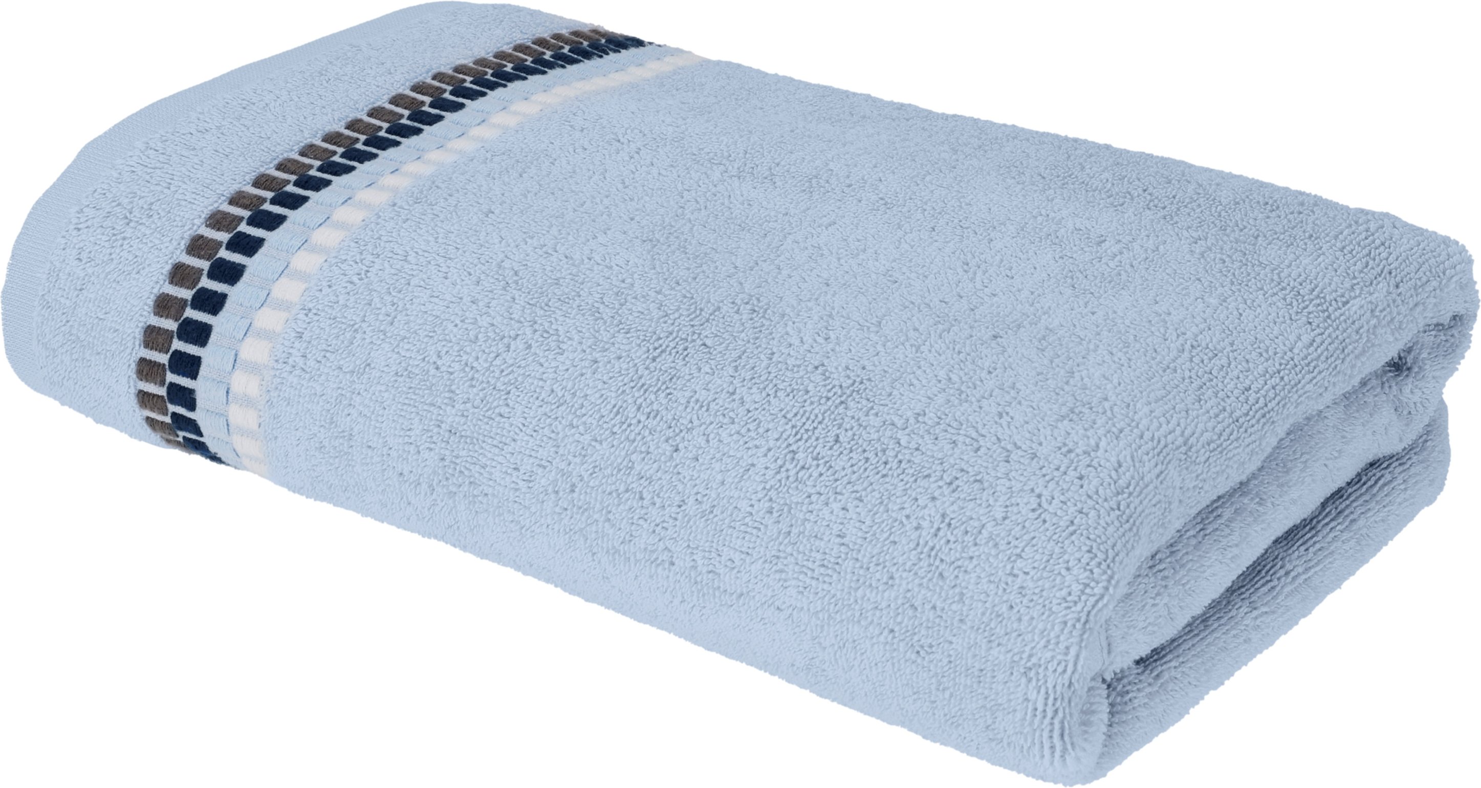 LIVARNO® Duschtuch Fashion Bordüre 500gsm 70x140cm (Hellblau)