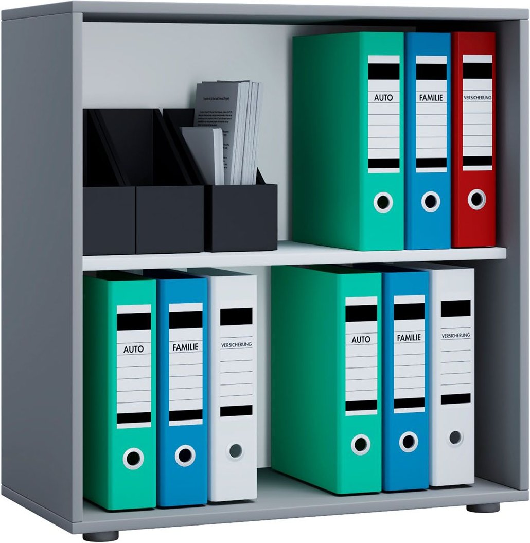 VCM Büroregal Lona (ohne Türen, Grau, L)