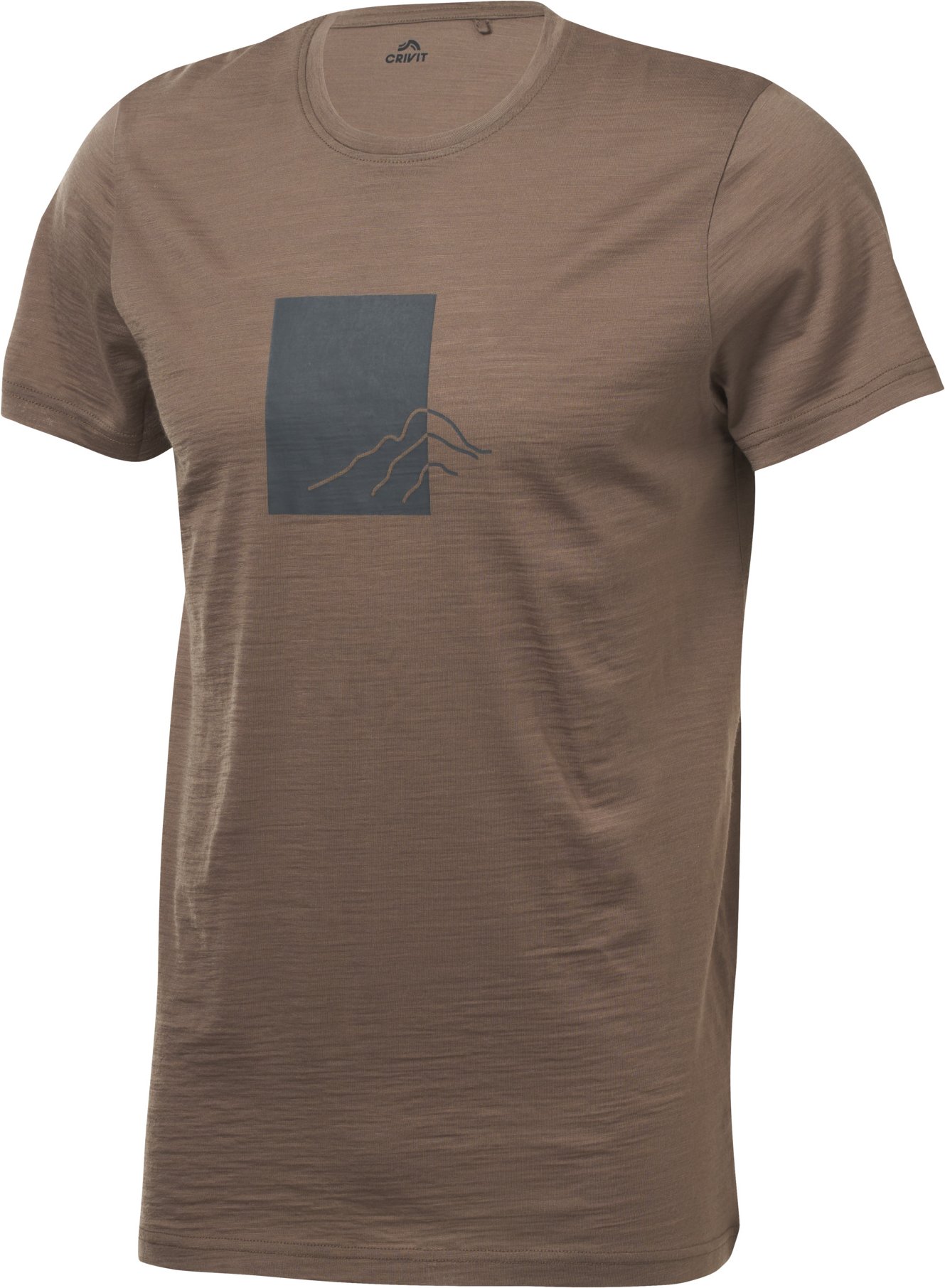CRIVIT Herren Funktionsshirt mit Merinowolle (Braun, XL (56/58))