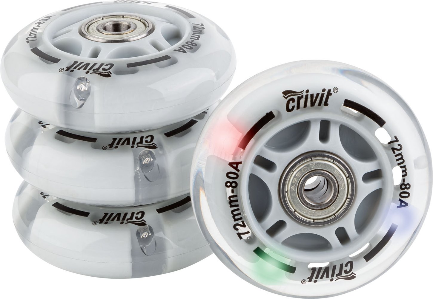 Thumbnail - CRIVIT Inliner Rollen mit Kugellager 8er Set / LED Rollen 4er Set (LED 72mm)