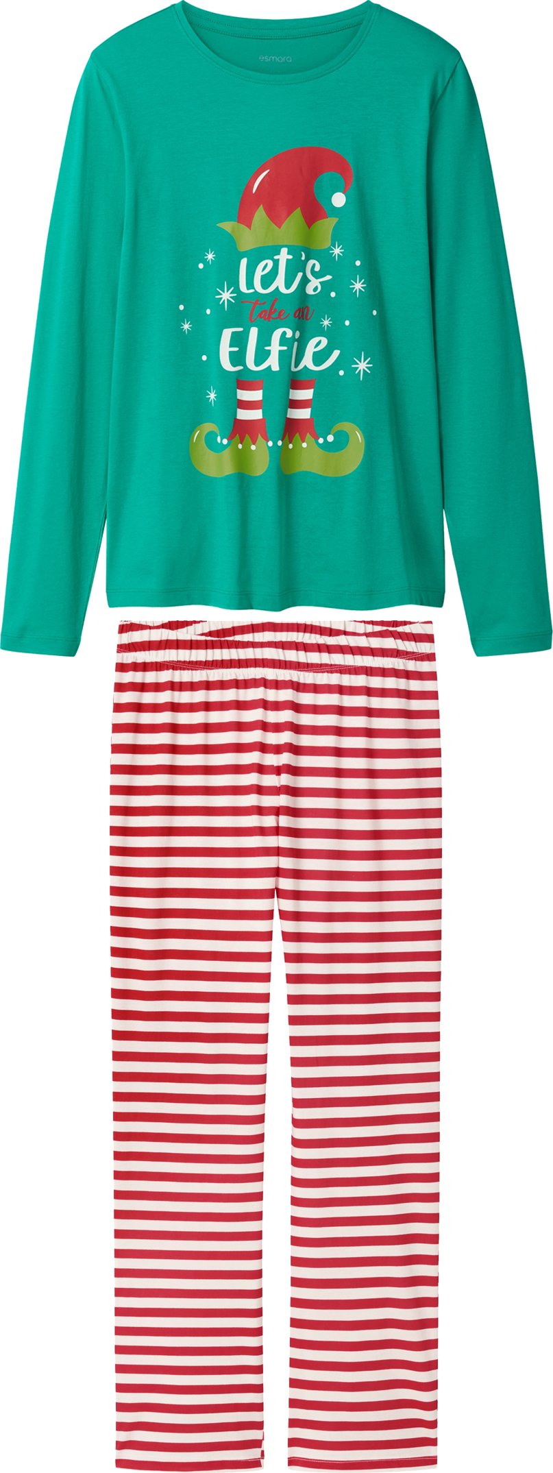 esmara® Damen Pyjama (grün/rot, M(40/42))
