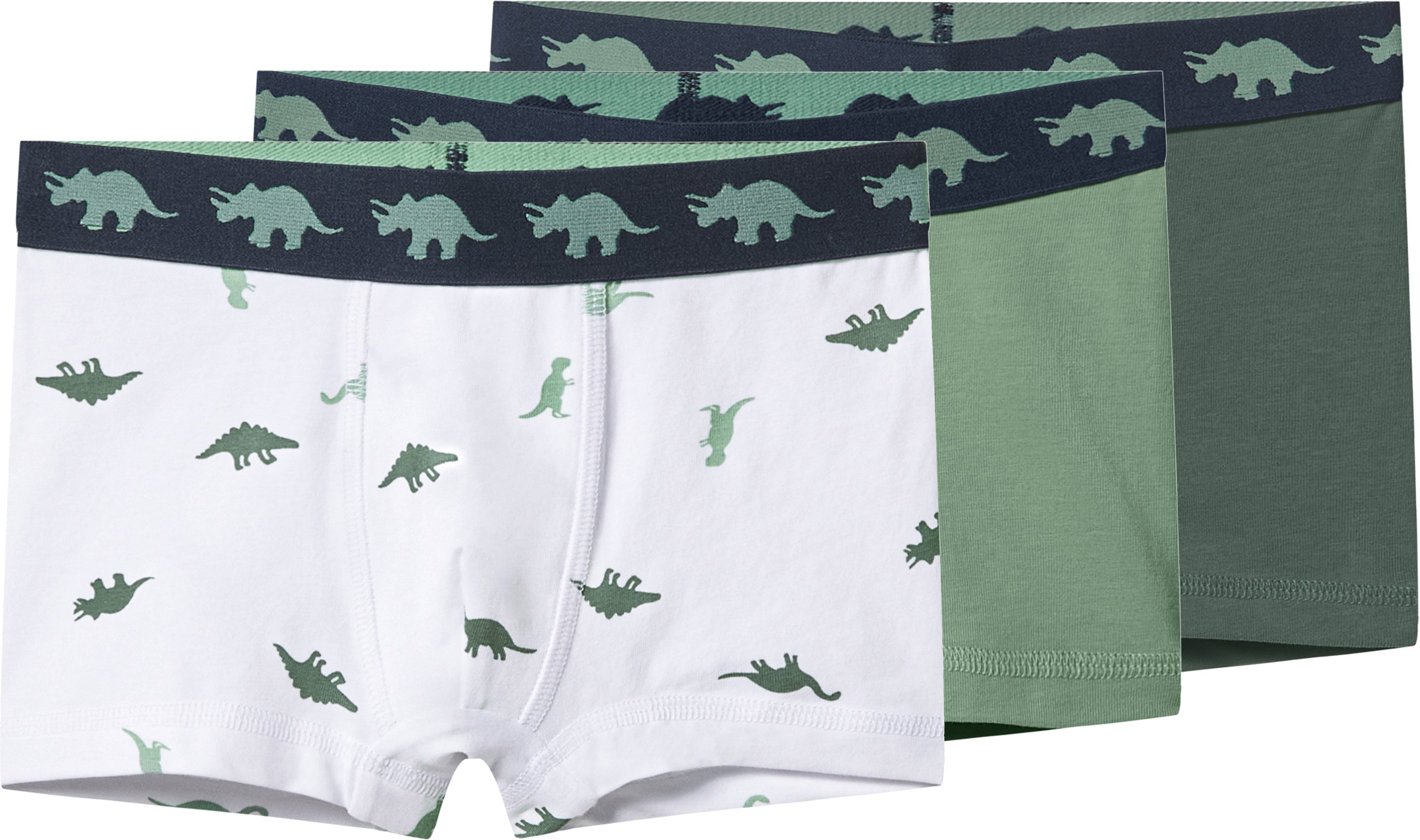 lupilu® Kleinkinder Jungen Boxer, 3 Stück (Grün/Weiß, 98/104)