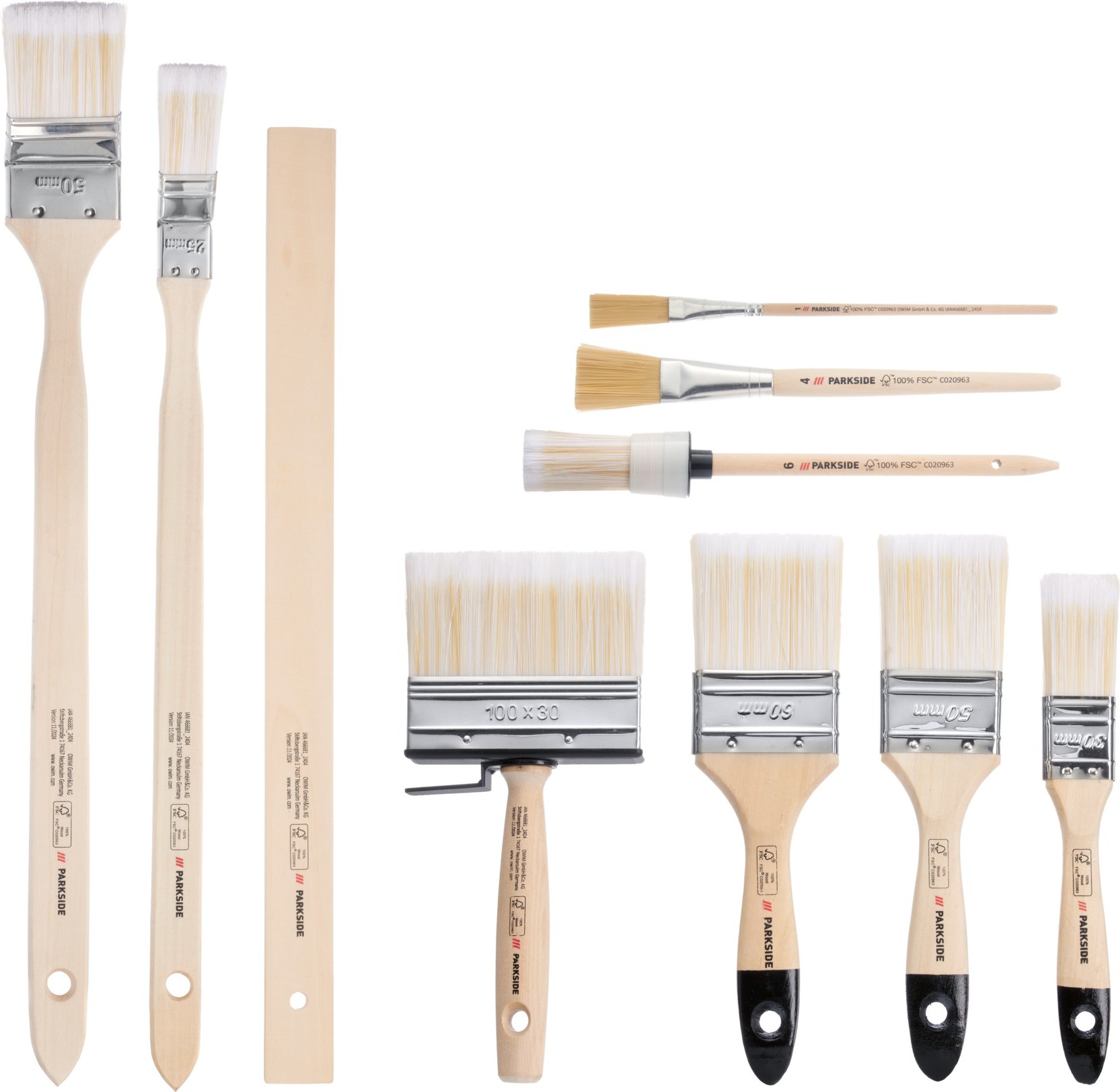 PARKSIDE® 10 tlg. Pinselset (Acryl)