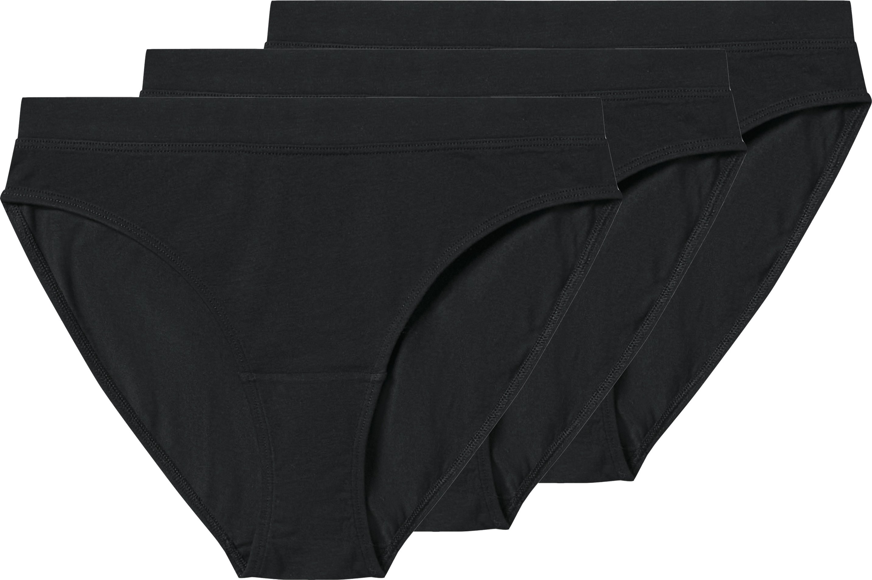 esmara® Damen Slip, 3 Stück (Schwarz, L(44/46))