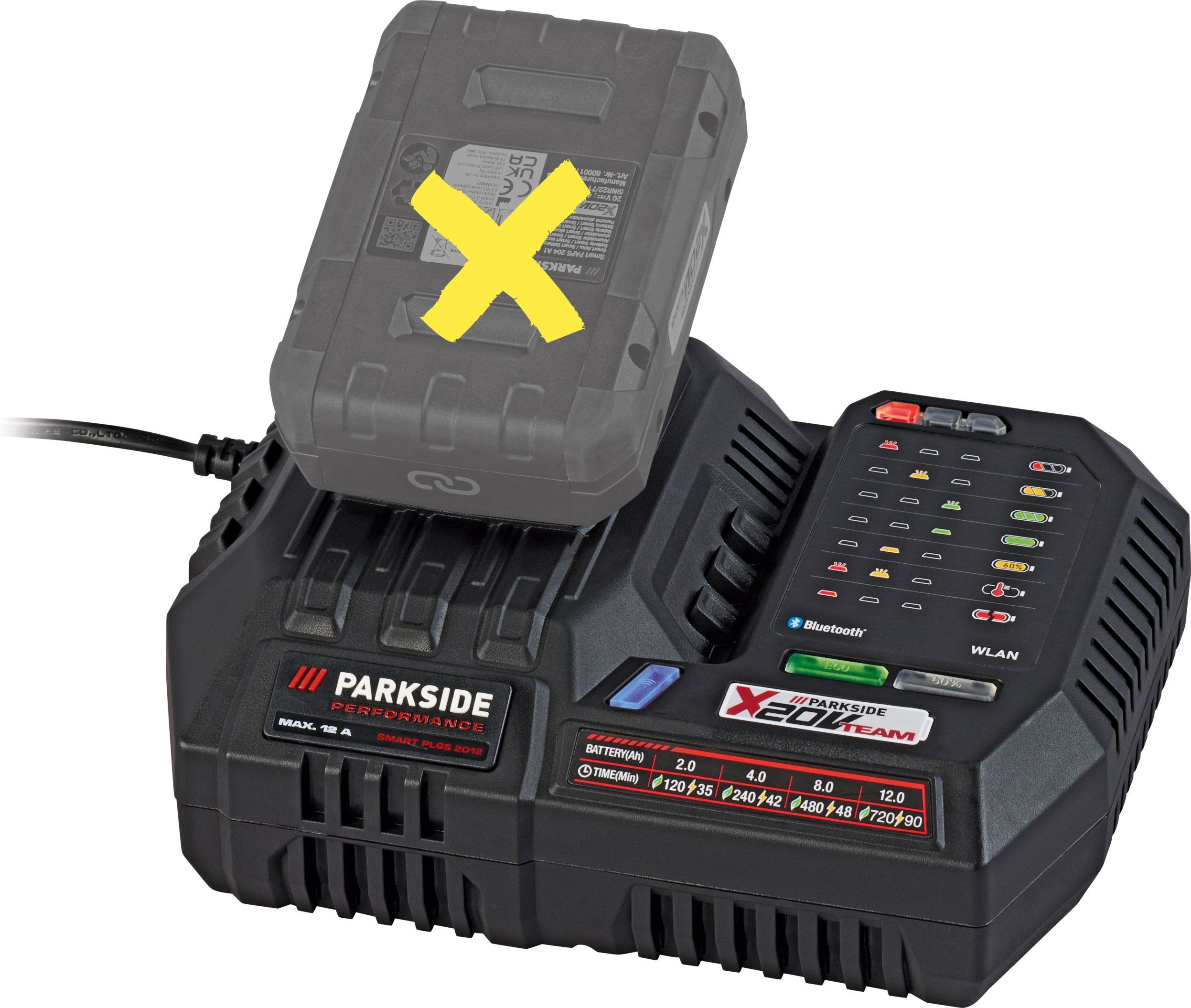 Thumbnail - PARKSIDE PERFORMANCE® 20 V / 12 A Smart-Akku-Ladegerät »PLGS 2012 A1«, ohne Akku