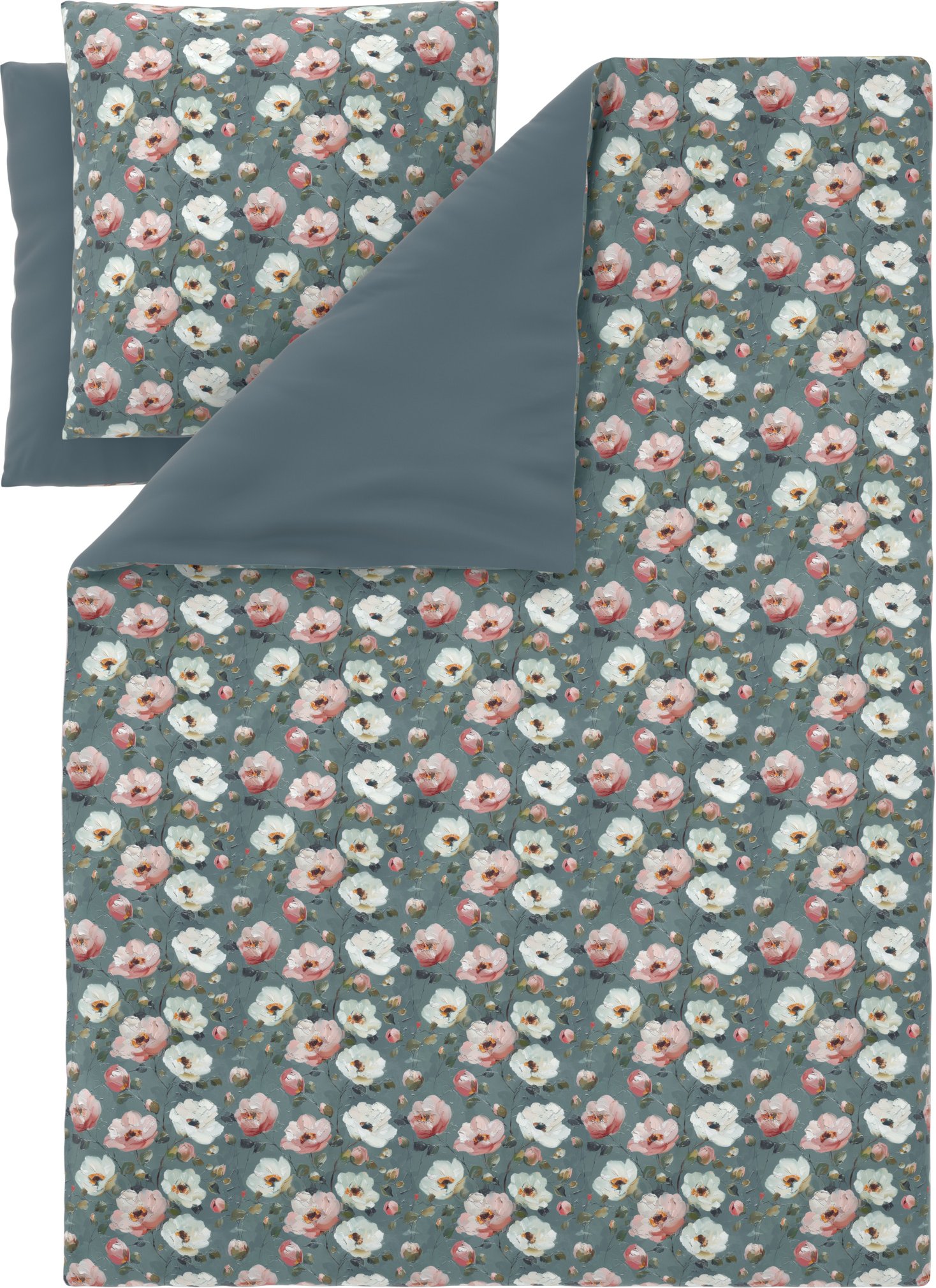 LIVARNO® Bettwäsche Satin 200 x 220 cm (Blumen/grün)