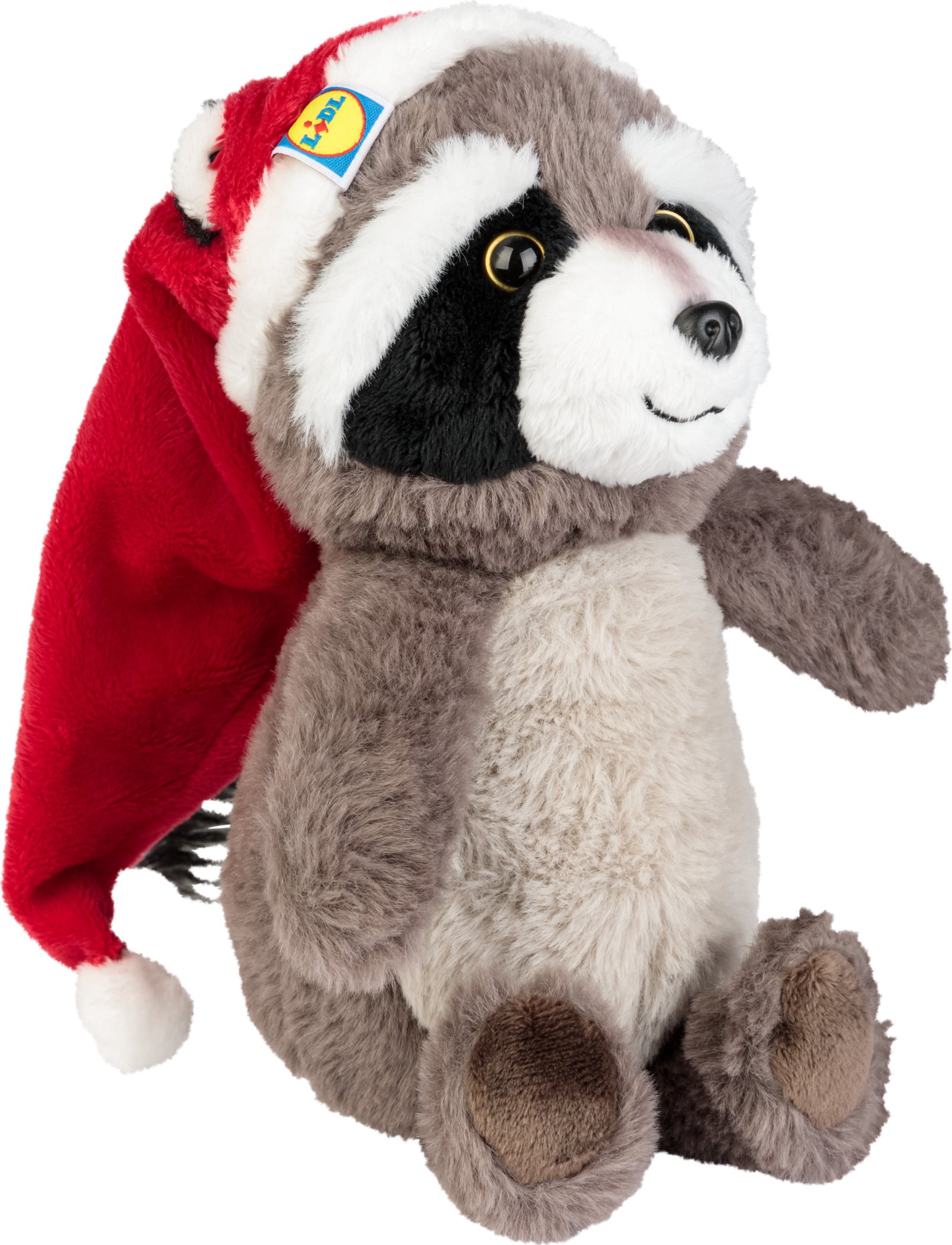 Thumbnail - Kuscheliger Waschbär, mit Weihnachtsmütze