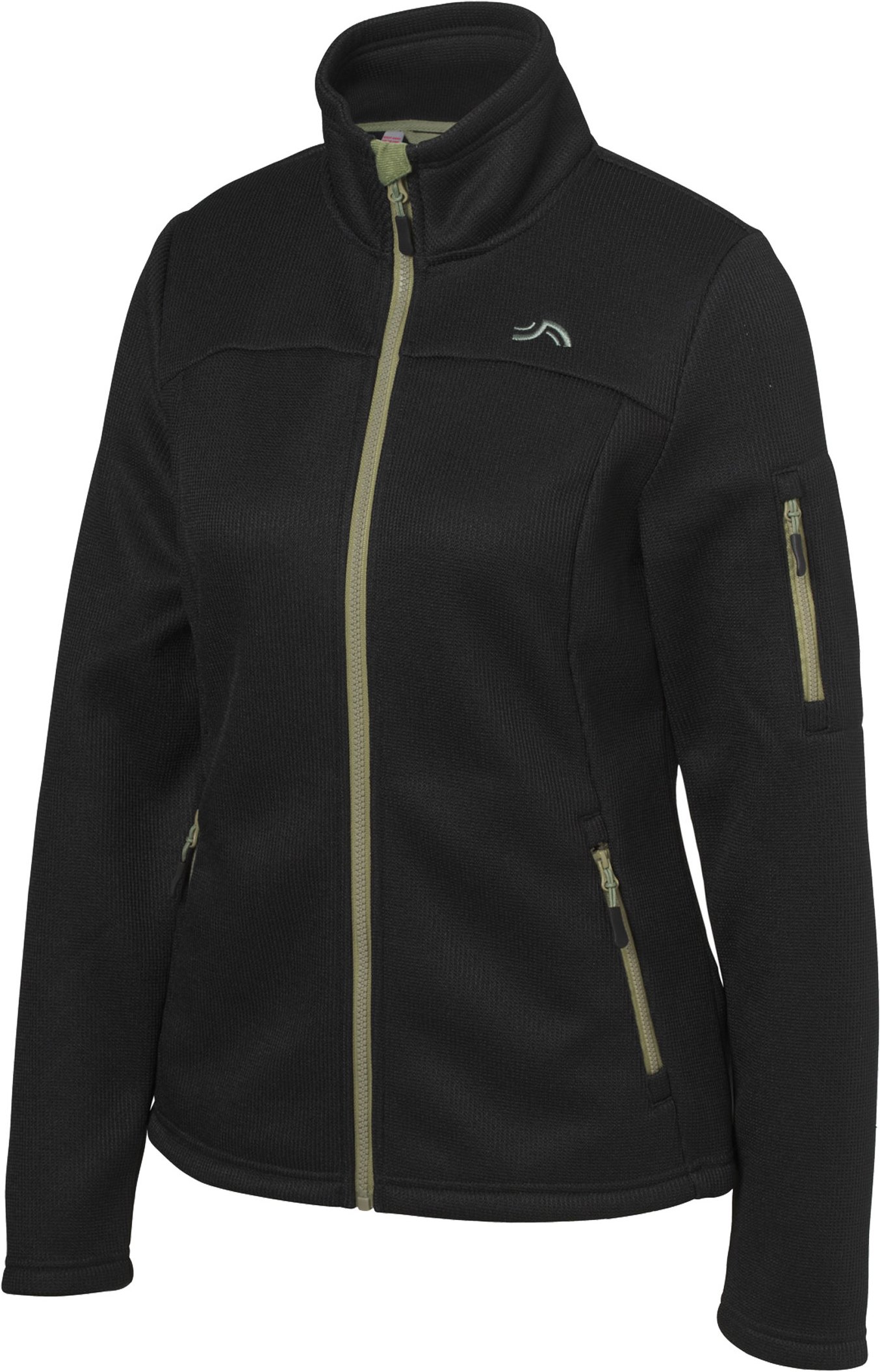 CRIVIT Damen Jacke Strickfleece (Schwarz, S(36/38))