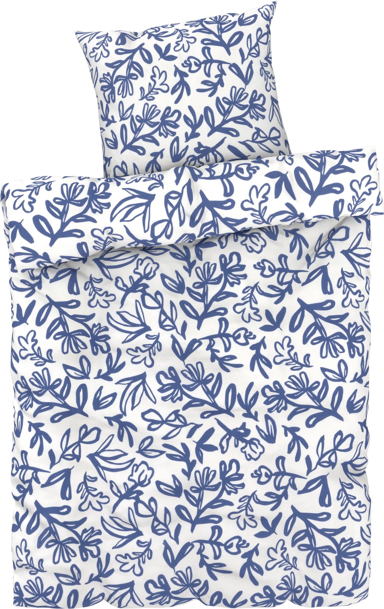 LIVARNO home Bettwäsche CVC Renforcé, 135 x 200 cm (Blumen blau)