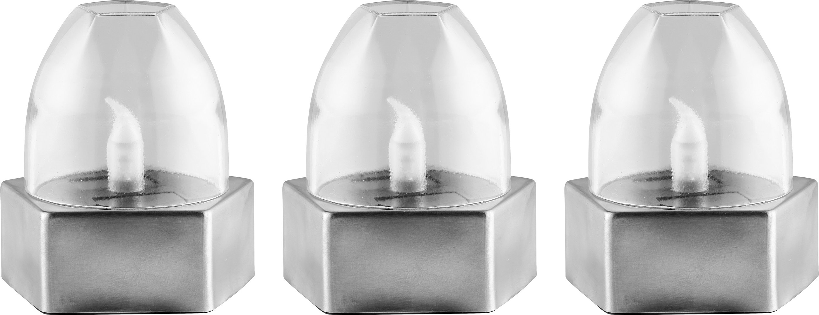 LIVARNO home LED Solarleuchte 3er Dunkelgrau/ Silber (Solar LED Lampe 3er Set)